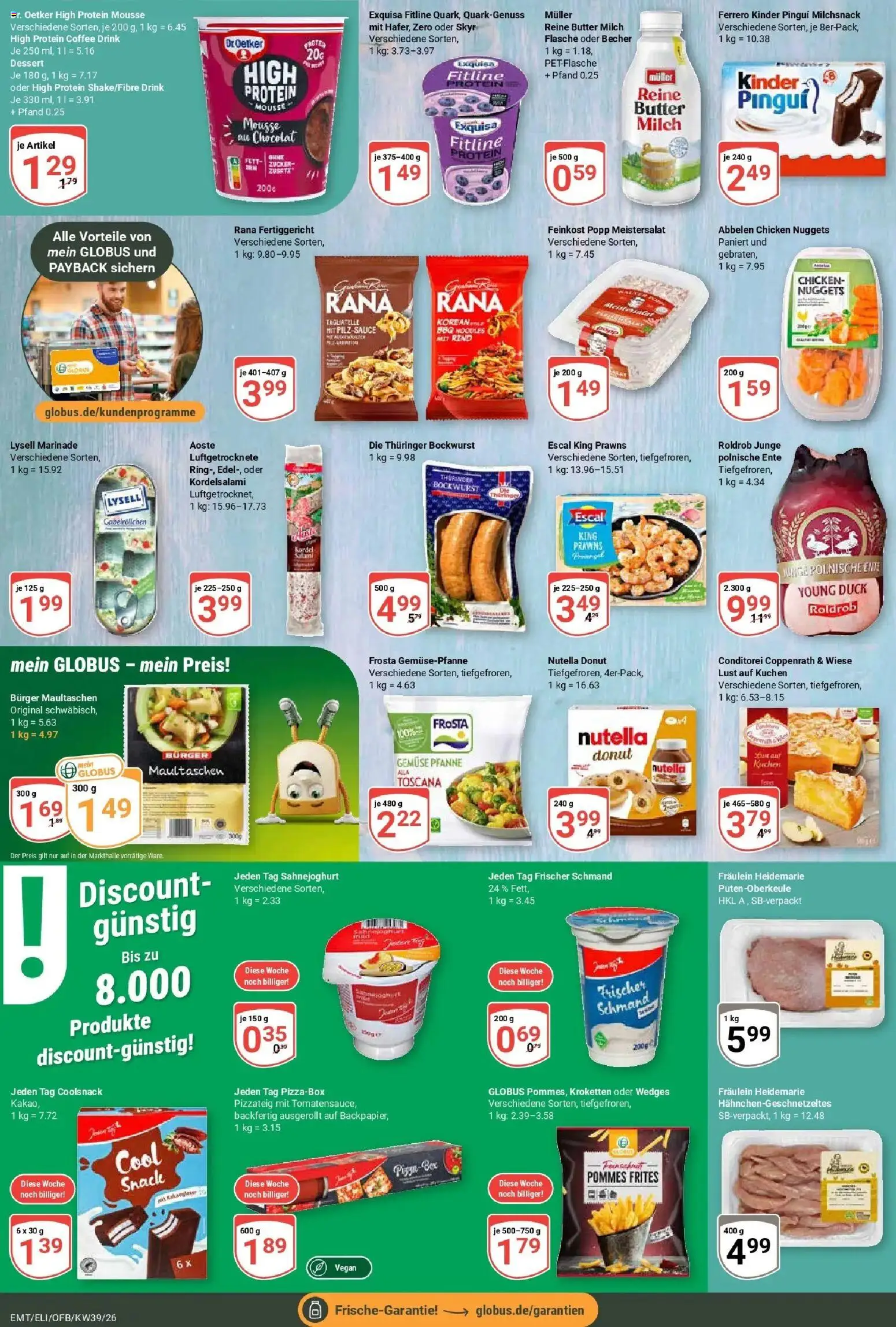 Globus Prospekt Mittelhausen (ab 21.09.2026) » Angebote online | Seite: 12 | Produkte: Milch, Burger, Skyr, Ente