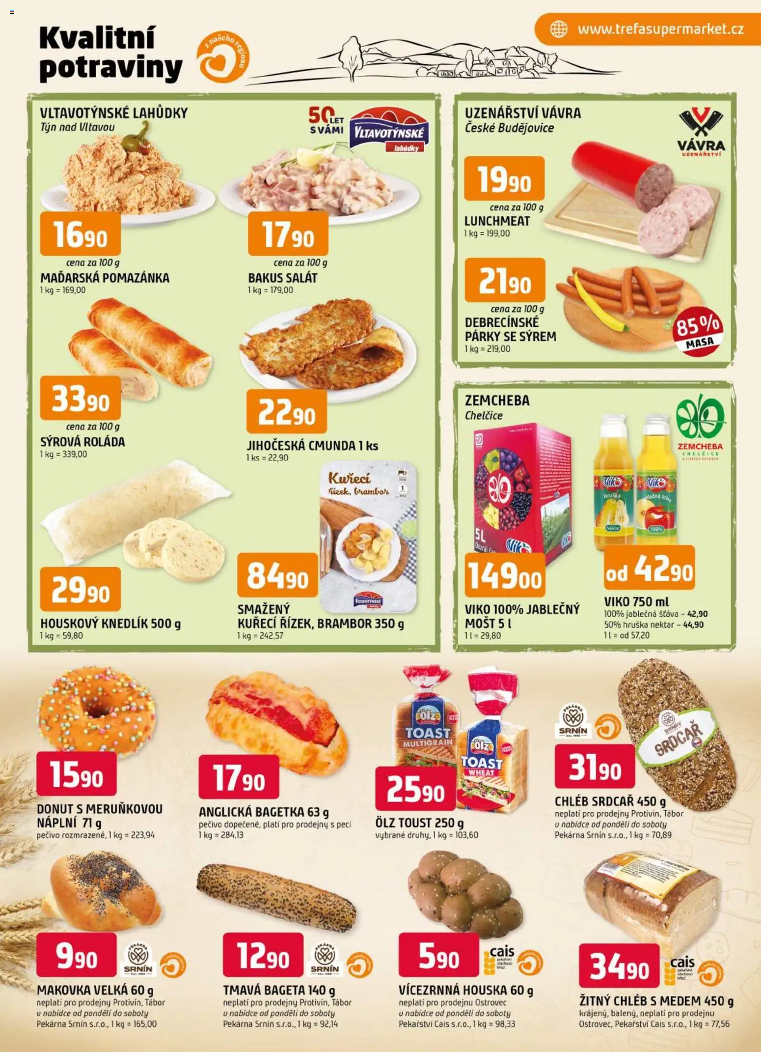 Trefa leták od 10.06.2026 | Strana: 5 | Produkty: Donut, Párky, Salát, Pečivo