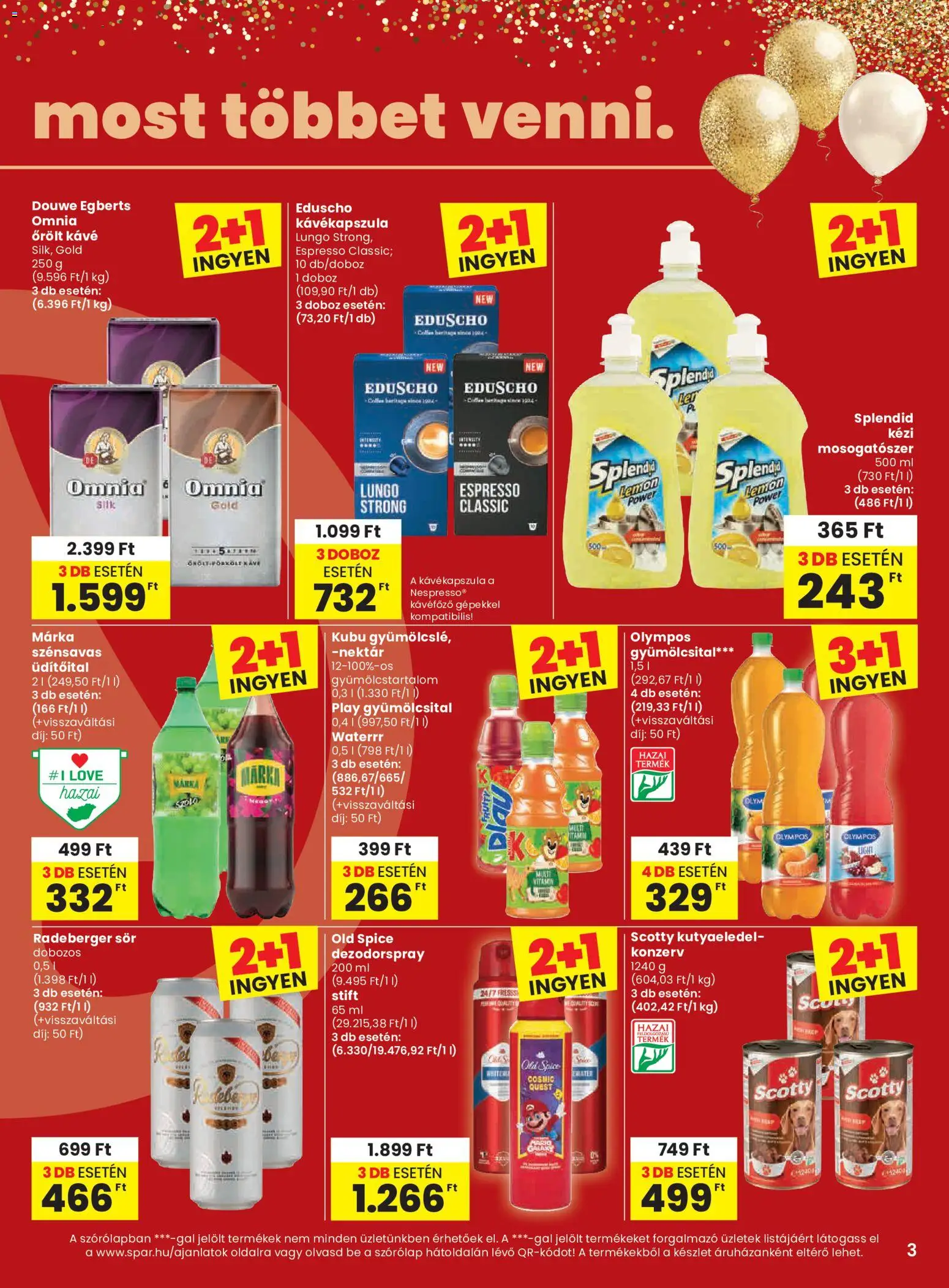 Spar akciós ujság - amely érvényes a következő dátumtól: 2026.07.30. | Oldal: 3 | Termékek: Spanać, Gyümölcsital, Kutyaeledel, Mosogatószer
