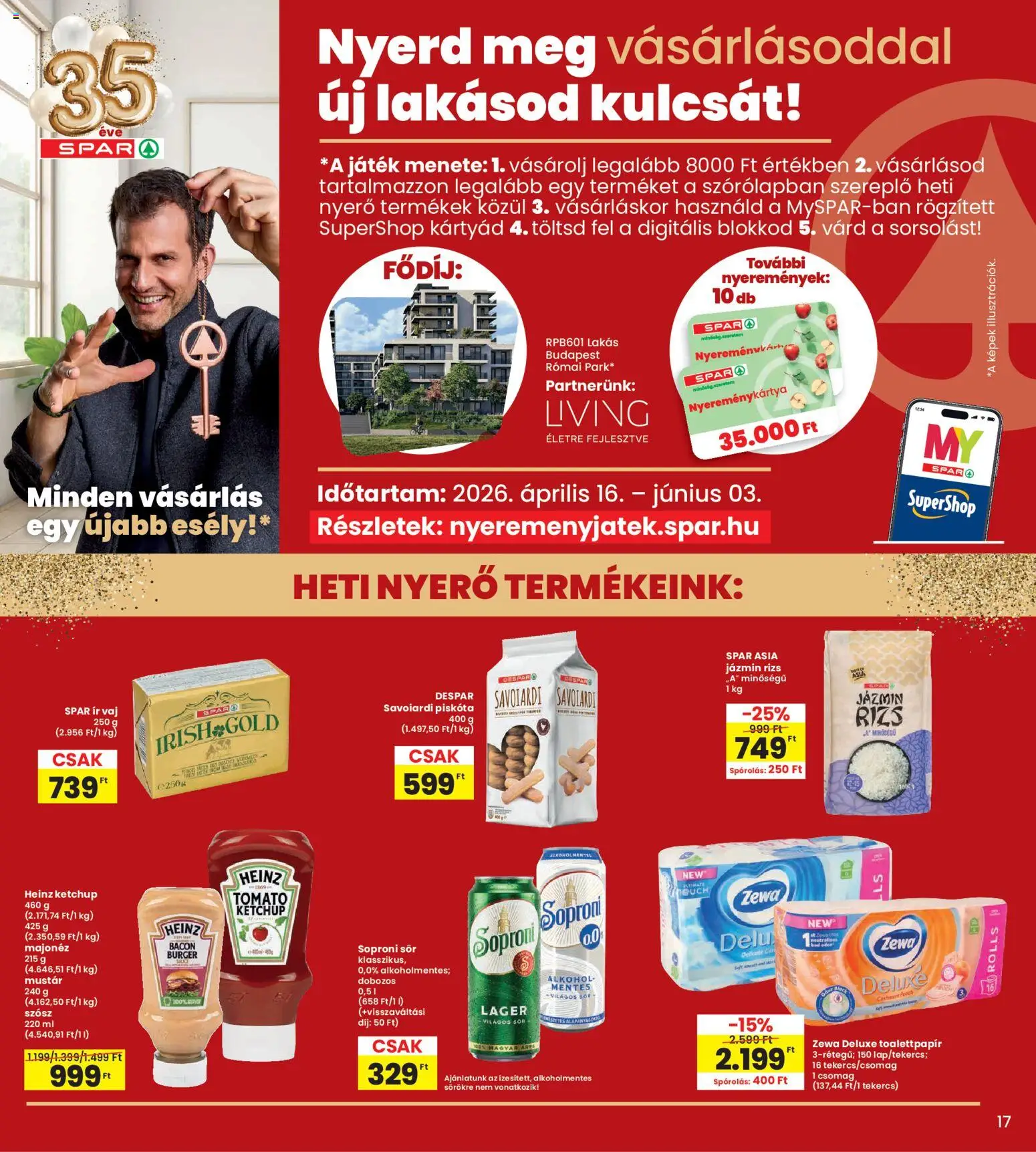 Interspar akciós ujság - amely érvényes a következő dátumtól: 16.04.2026 | Oldal: 17 | Termékek: Kvasac, Rizs, Ketchup, Mustár