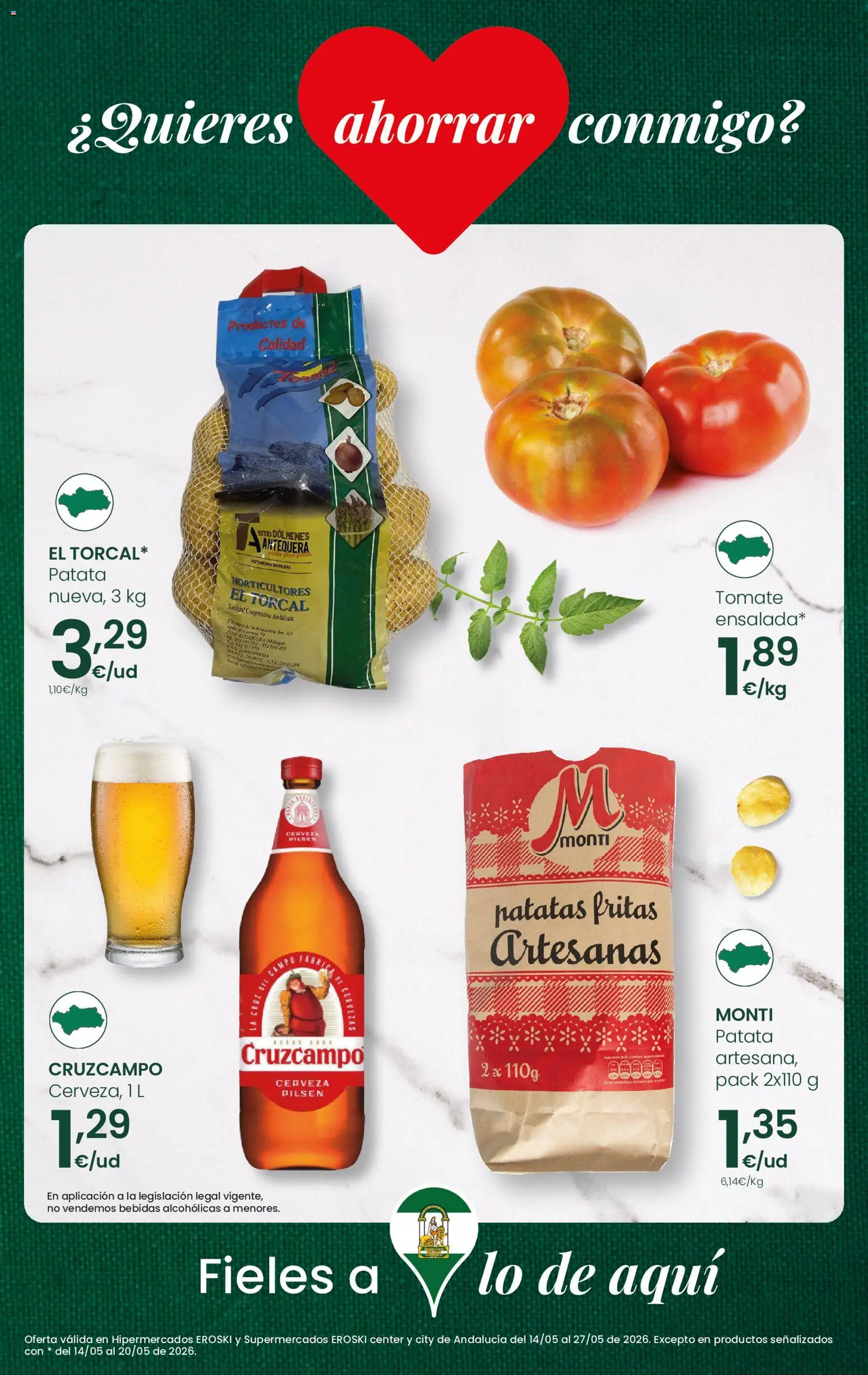 Eroski Fieles a lo de aquí │ válido desde el 14.05.2026 | Página: 1 | Productos: Cerveza