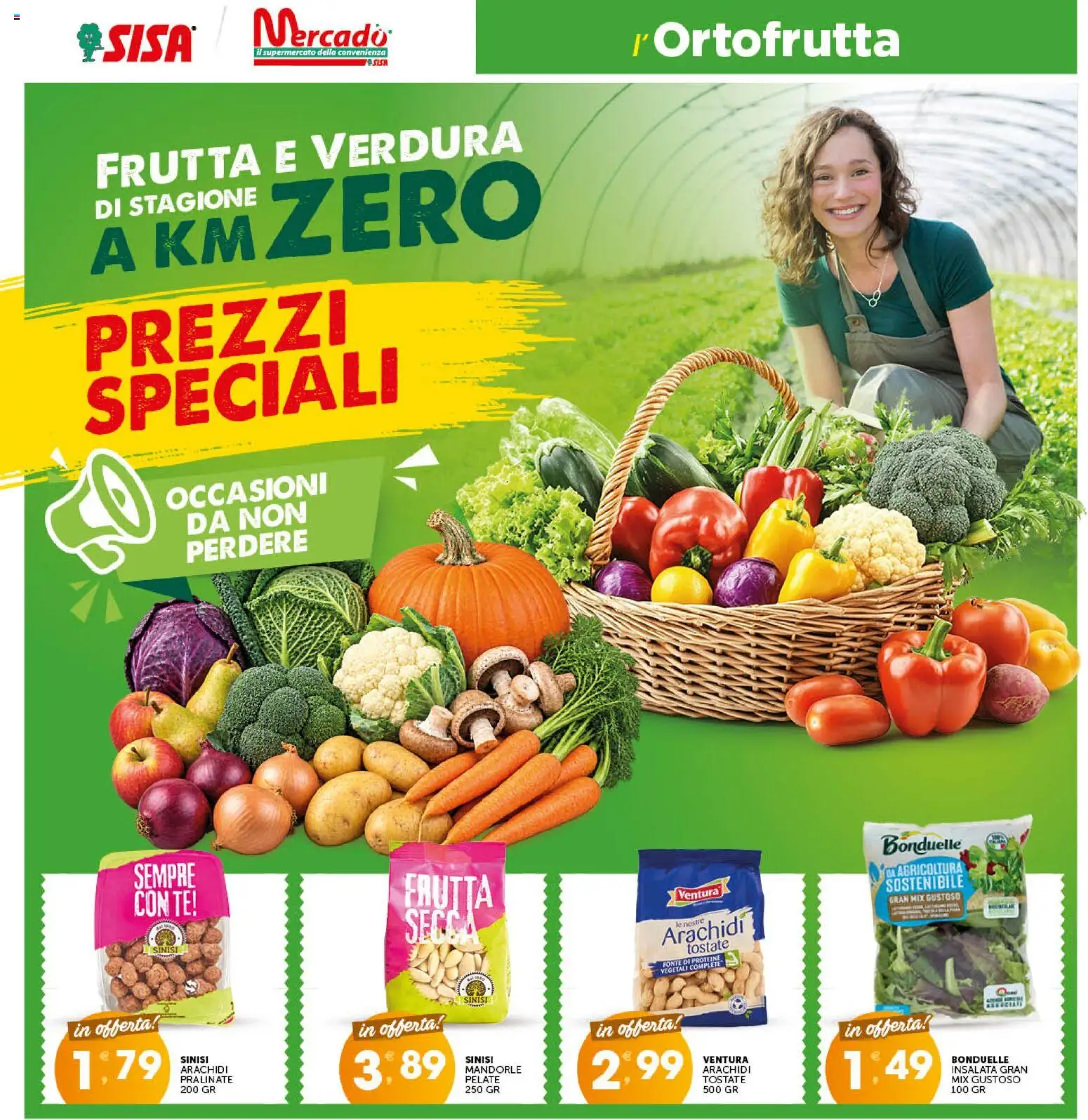 Volantino SISA del 29/10/2026 | Pagina: 4 | Prodotti: Insalata, Frutta, Mandorle, Arachidi
