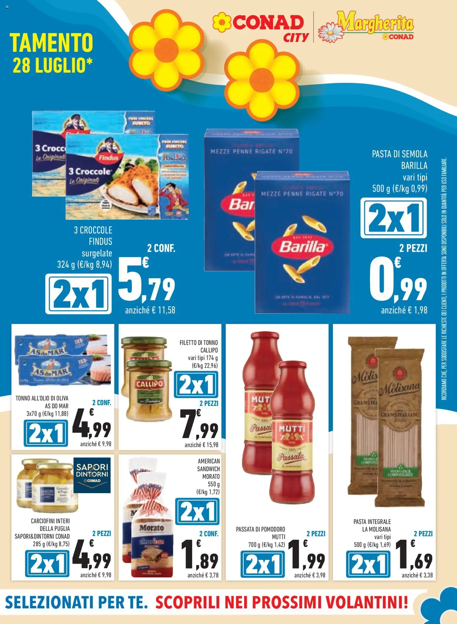 Volantino Conad del 15/07/2026 | Pagina: 5 | Prodotti: Nuggets, Pasta, Passata di pomodoro, Mutti