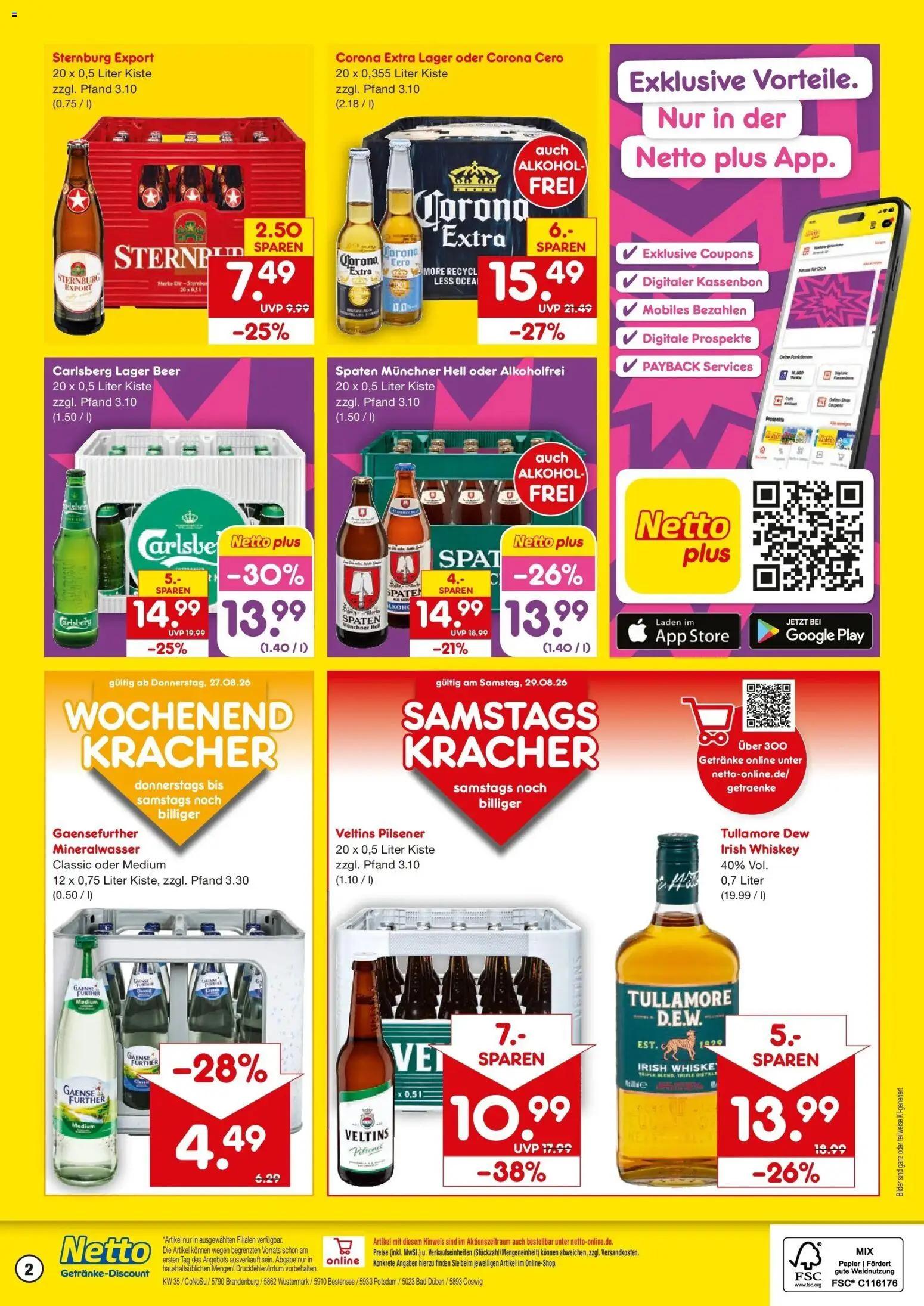 Netto Marken-Discount Prospekt Zeesen – gültig ab 24.08.2026 | Seite: 2 | Produkte: Carlsberg, Bad, Bilder, Veltins