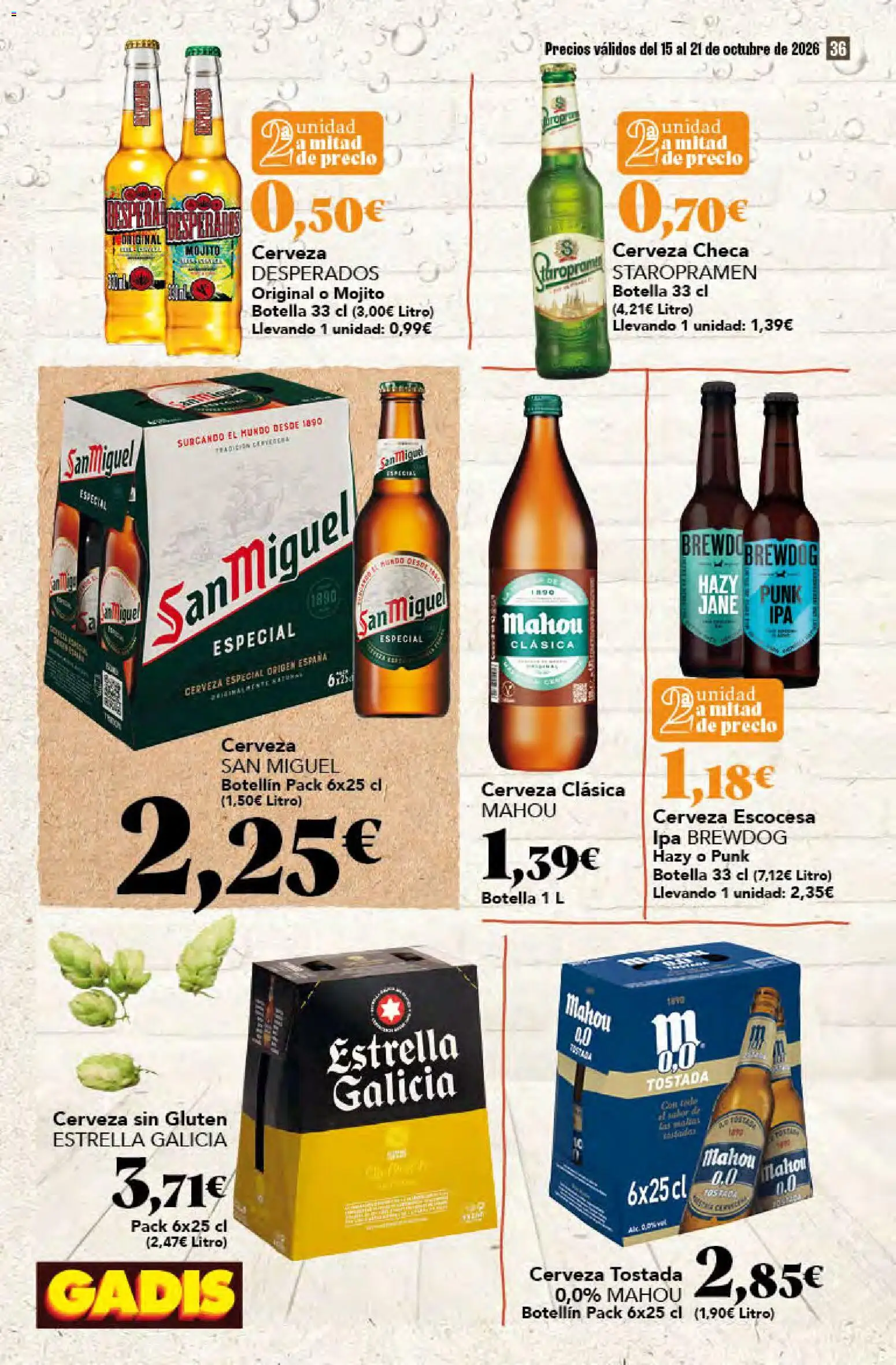Gadis - folleto │ válido desde el 15/10/2026 | Página: 36 | Productos: Cerveza, Cerveza sin gluten, Desperados