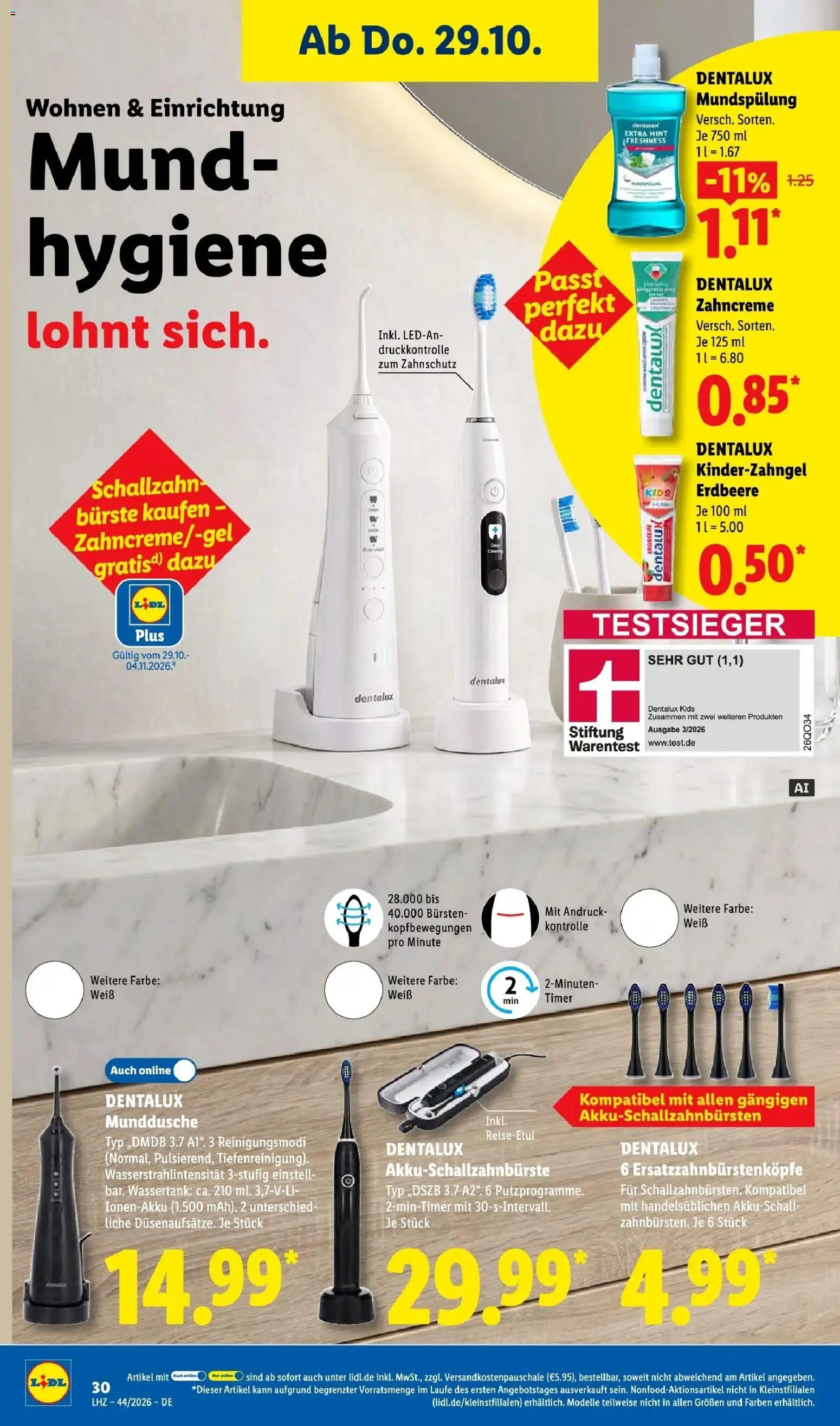 Lidl Prospekt Düsseldorf (ab 26.10.2026) zum Blättern » Angebote | Seite: 56 | Produkte: Bürste