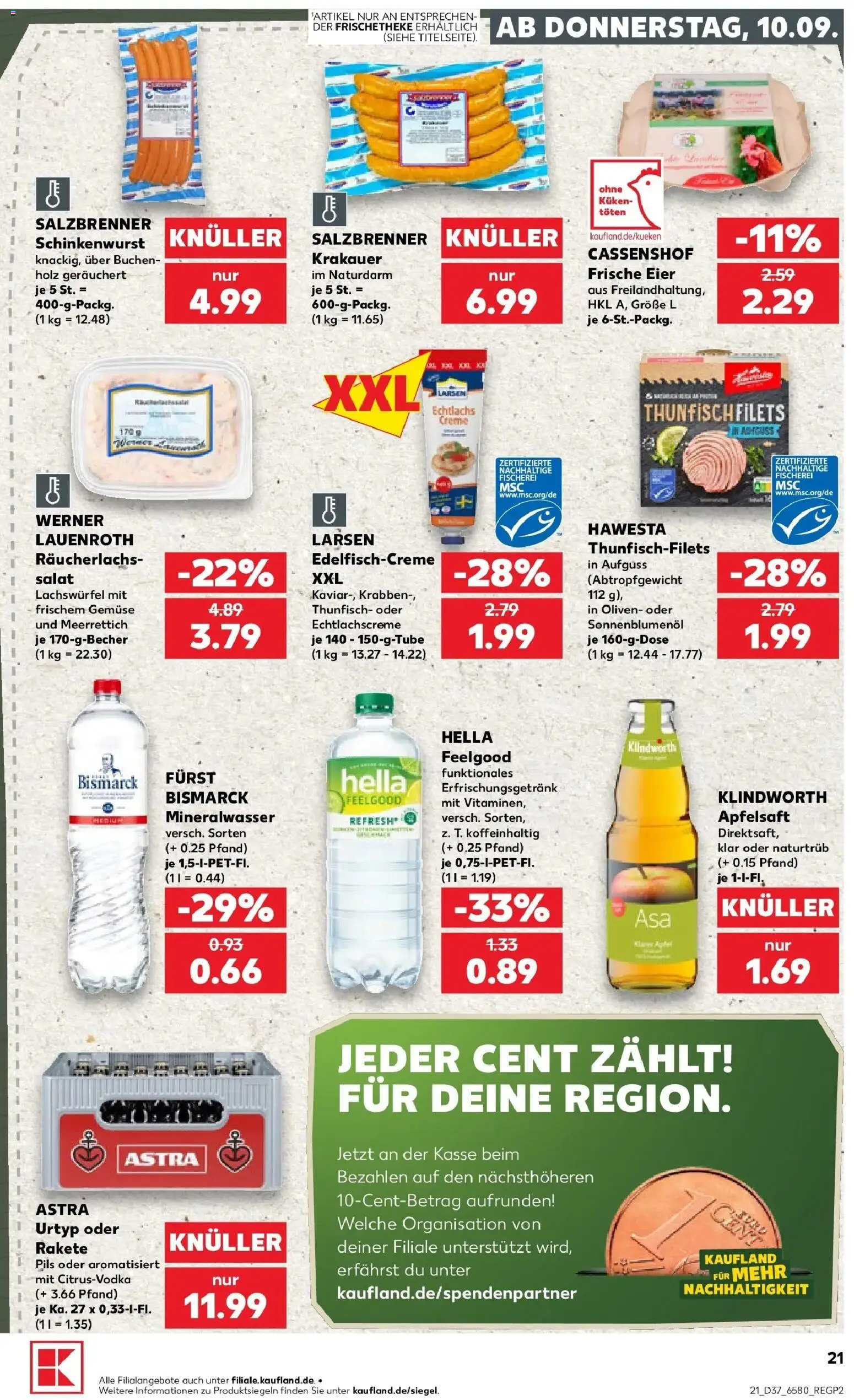 Prospekt Kaufland ab 07.09.2026 » Angebote Online zum Blättern | Seite: 30 | Produkte: Thunfisch, Räucherlachs, Hella, Salat