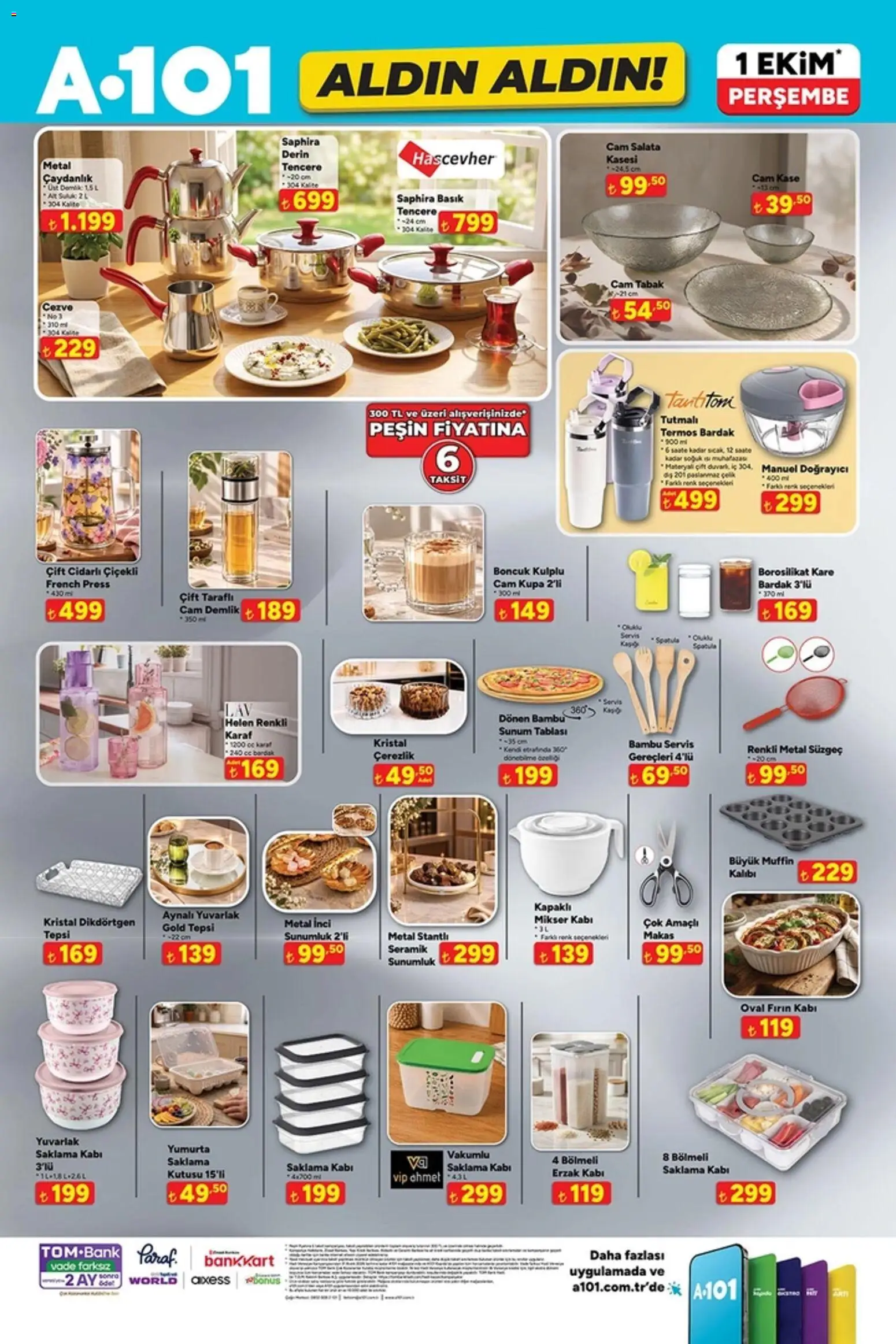 A101 - Katalog Aldın Aldın - 01 Ekim 2026 tarihinden itibaren geçerlidir | Sayfa: 8 | Ürünler: Kaşe, Salata, Spatula, Tepsi