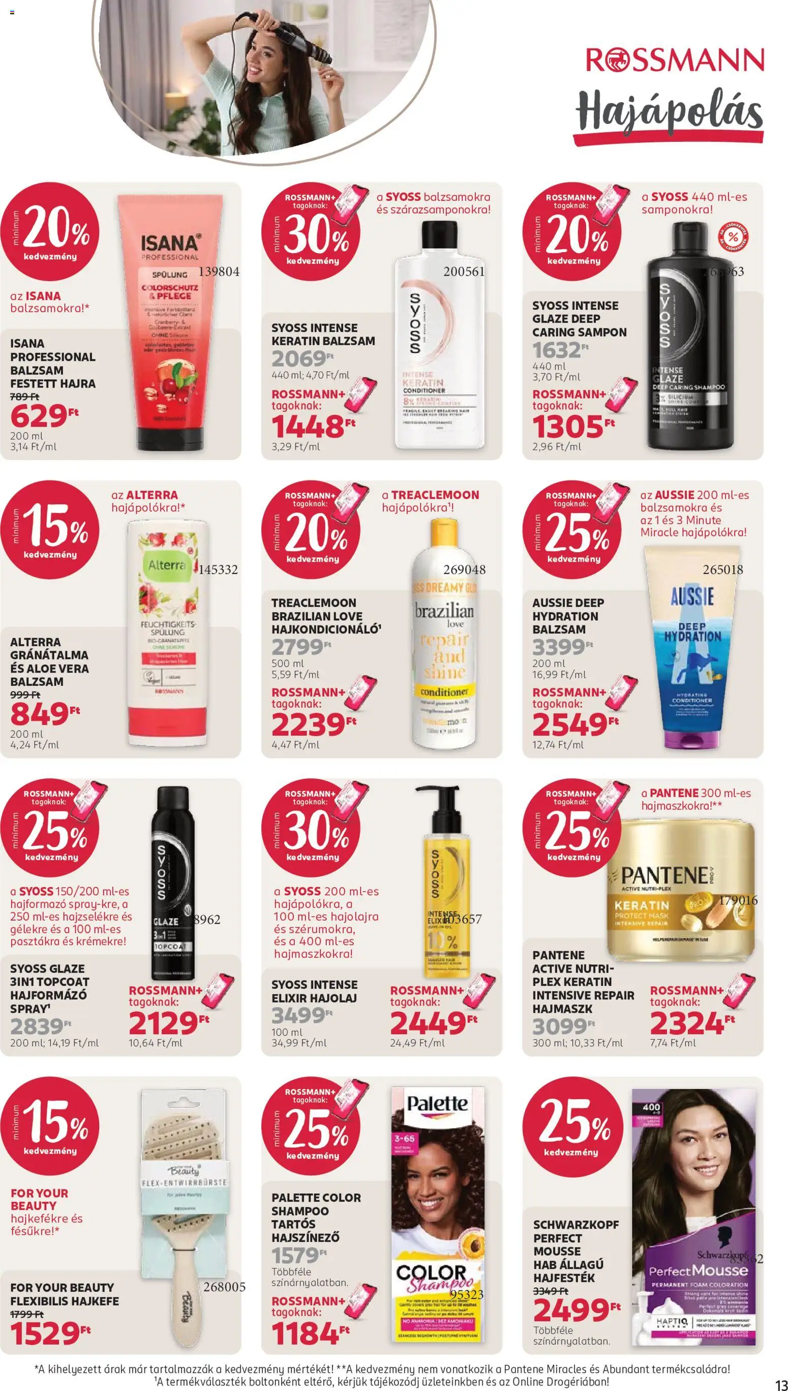 Rossmann akciós ujság - amely érvényes a következő dátumtól: 2026.10.05. | Oldal: 15 | Termékek: Hajszínező, Syoss, Hajfesték, Hajolaj
