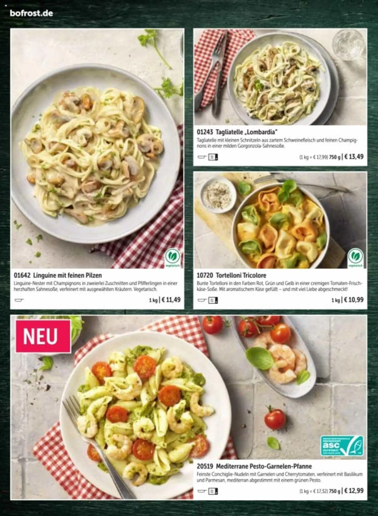 Bofrost Katalog – gültig ab 06.03.2026 | Seite: 114 | Produkte: Käse, Garnelen, Champignons, Schweinefleisch