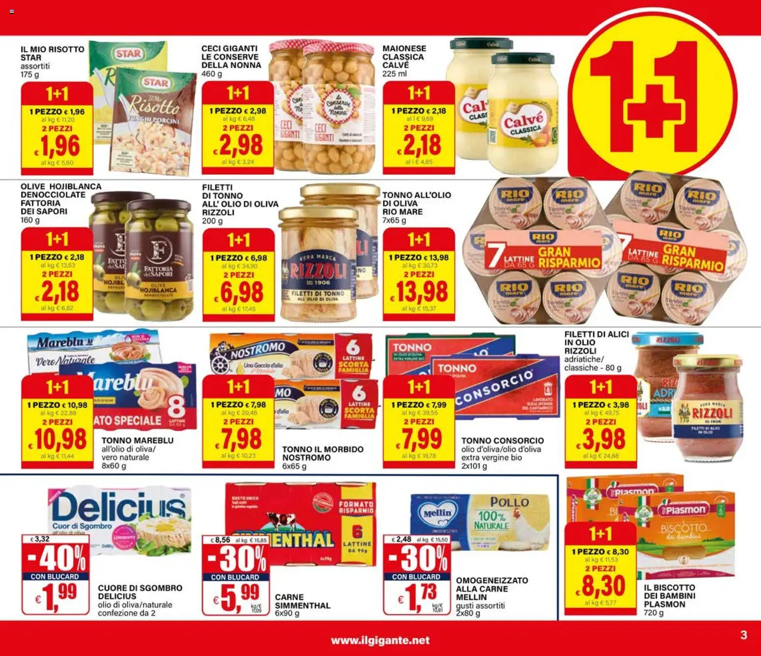 Volantino Il Gigante del 27/08/2026 | Pagina: 3 | Prodotti: Ceci, Maionese, Tonno, Olio di Oliva