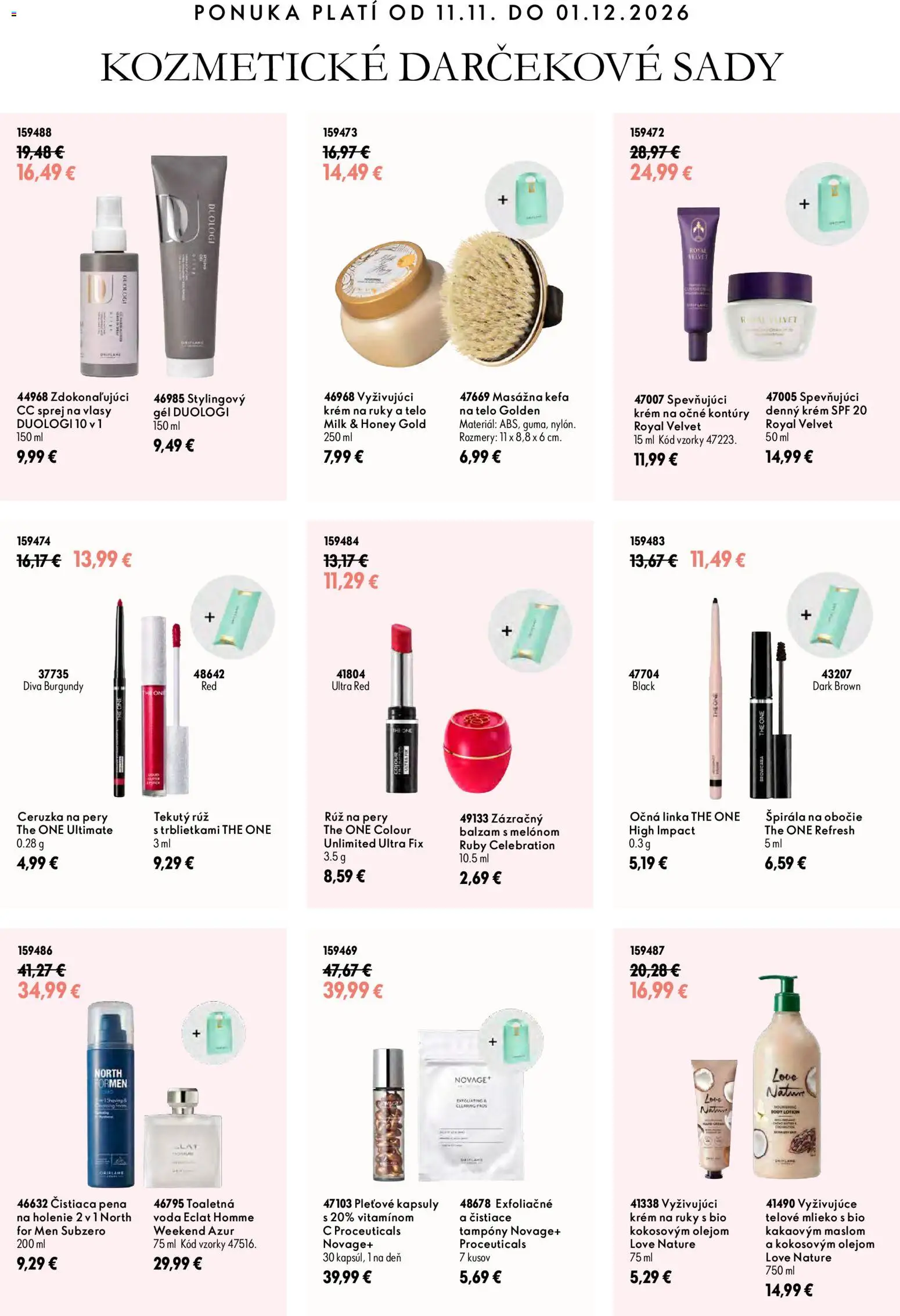 Nové Oriflame akcie – leták je platný od 11.11.2026 | Strana: 5 | Produkty: Kefa, Telové mlieko, Krém, Pena