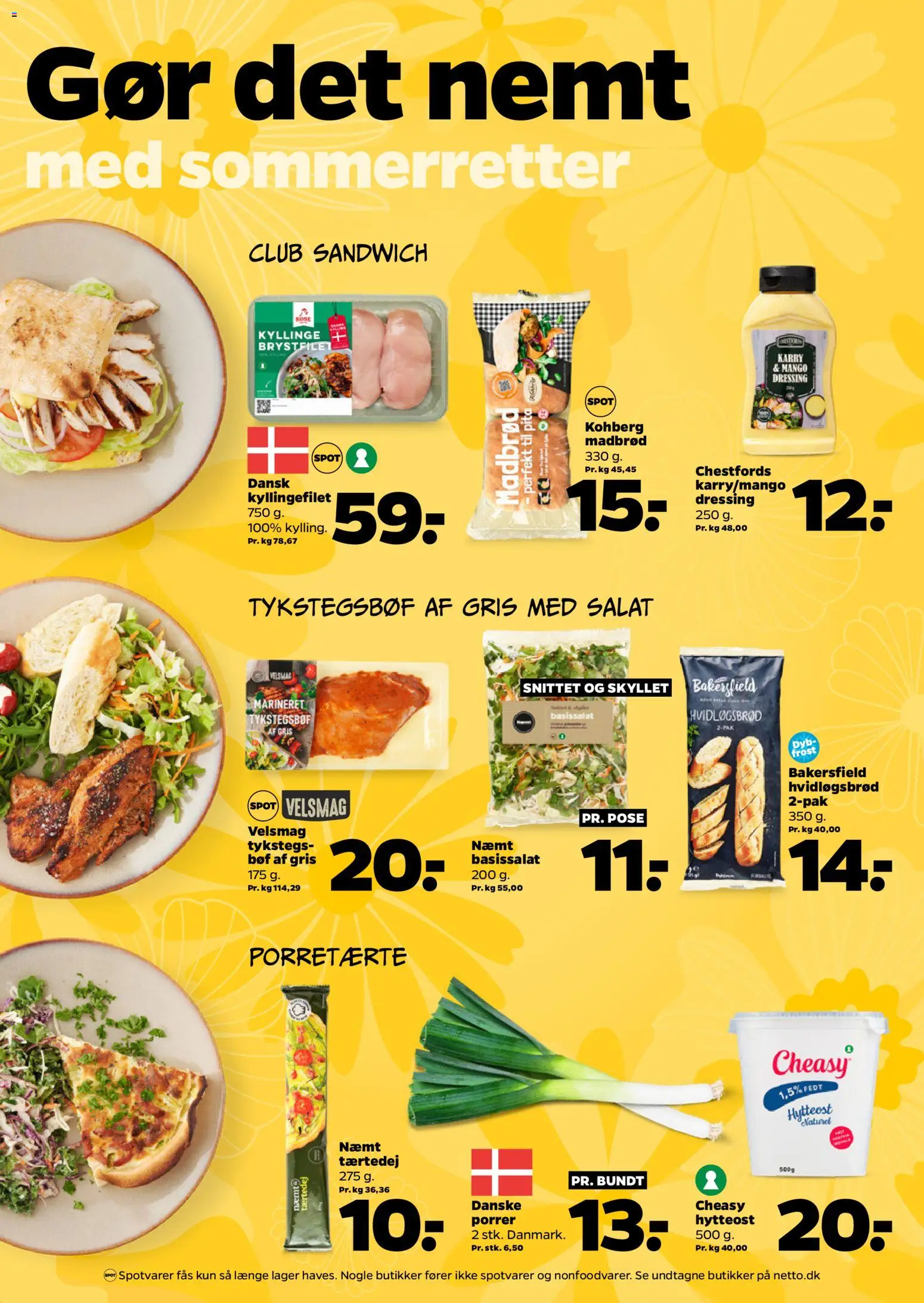 Netto tilbudsavis – gyldig fra 25/07/2026 | Side: 9 | Produkter: Hytteost, Salat, Porrer, Dressing