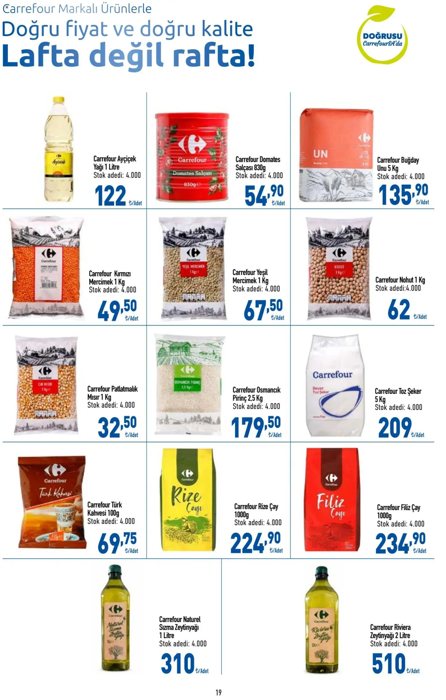 CarrefourSA Katalog - 06 Ağustos 2026 tarihinden itibaren geçerlidir | Sayfa: 19 | Ürünler: Pirinç, Zeytinyağı, Toz şeker, Mısır