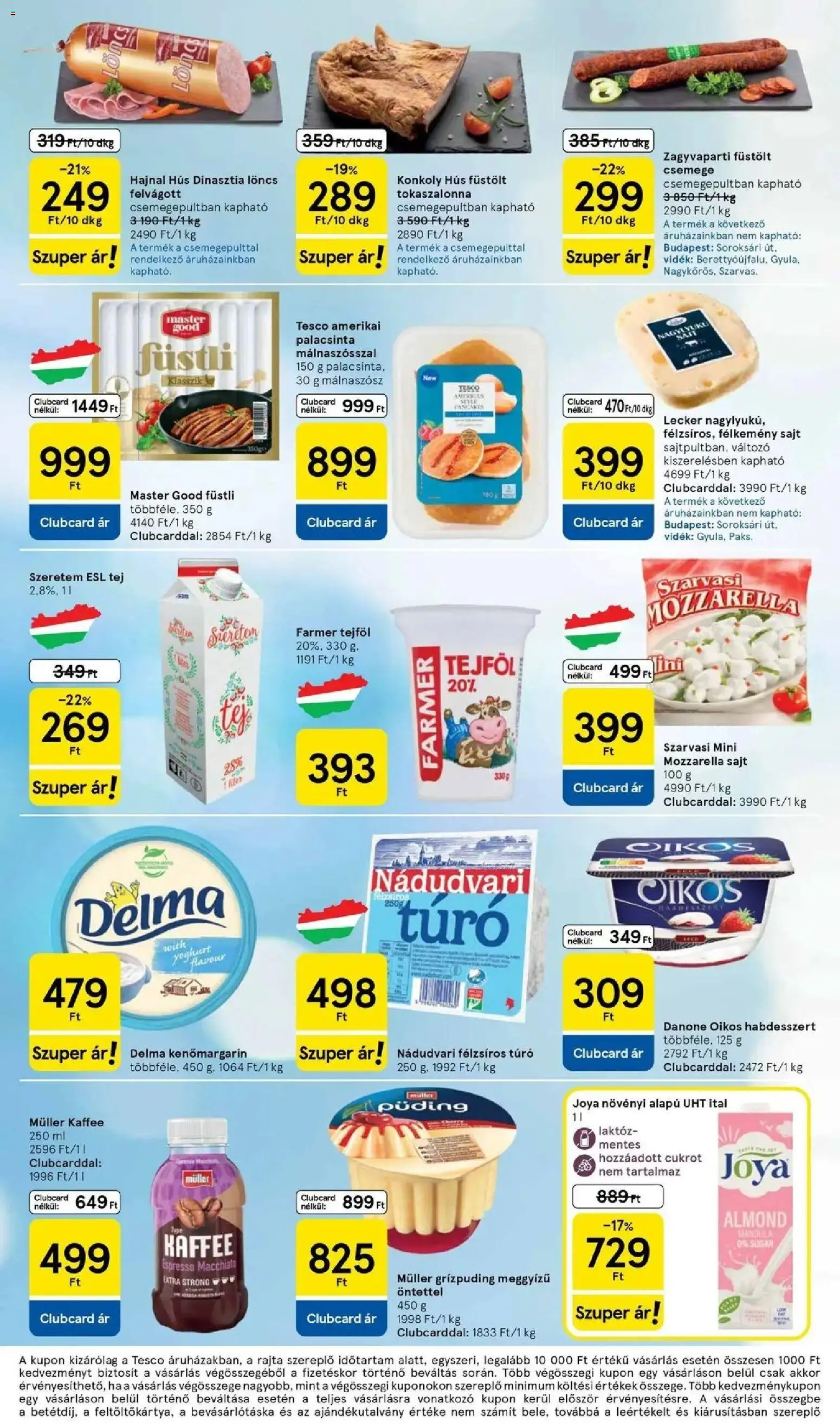 Tesco akciós ujság - amely érvényes a következő dátumtól: 07.04.2026 | Oldal: 4 | Termékek: Hús, Löncs, Tokaszalonna, Túró