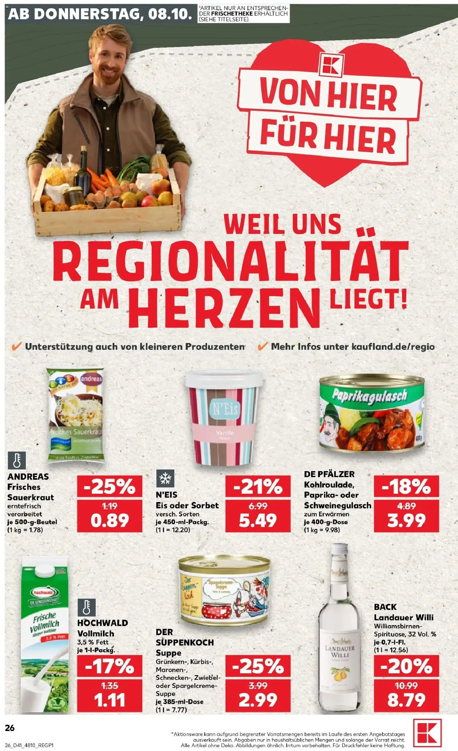 Prospekt Kaufland ab 05.10.2026 » Angebote Online zum Blättern | Seite: 36 | Produkte: Schweinegulasch, Paprika, Kürbis, Eis