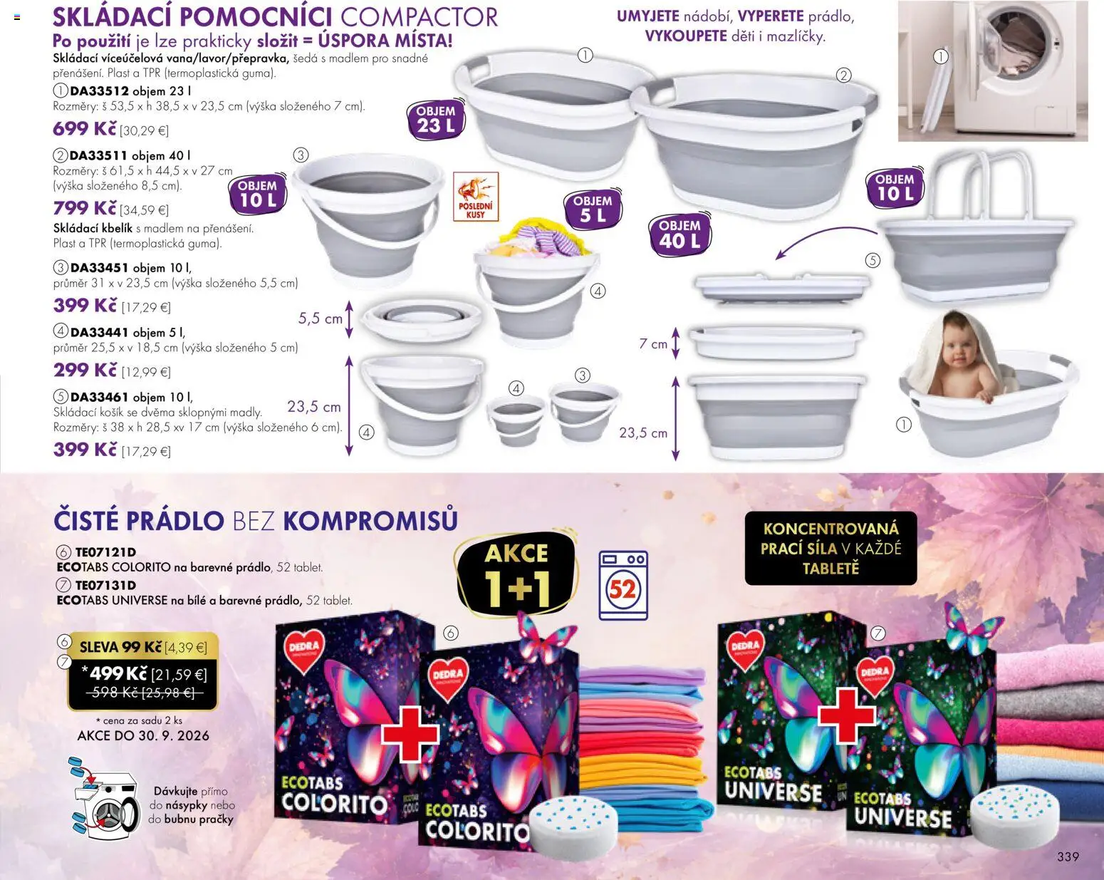 Nové Dedra akcie – leták je platný od 01.09.2026 | Strana: 39 | Produkty: Práčky