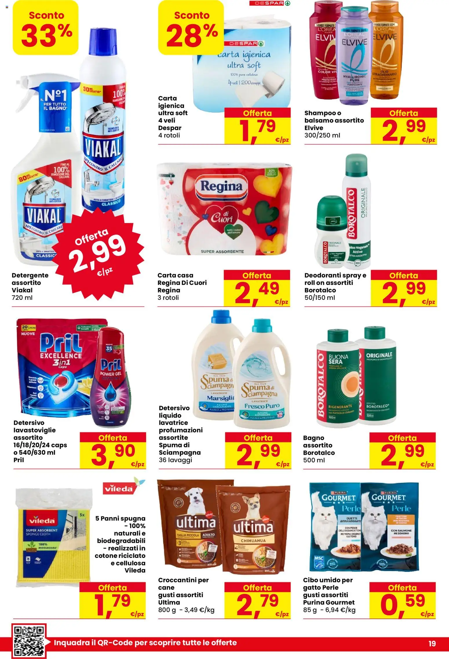 Volantino Despar del 17/09/2026 | Pagina: 19 | Prodotti: Carta igienica, Salmone, Pesce, Bagno