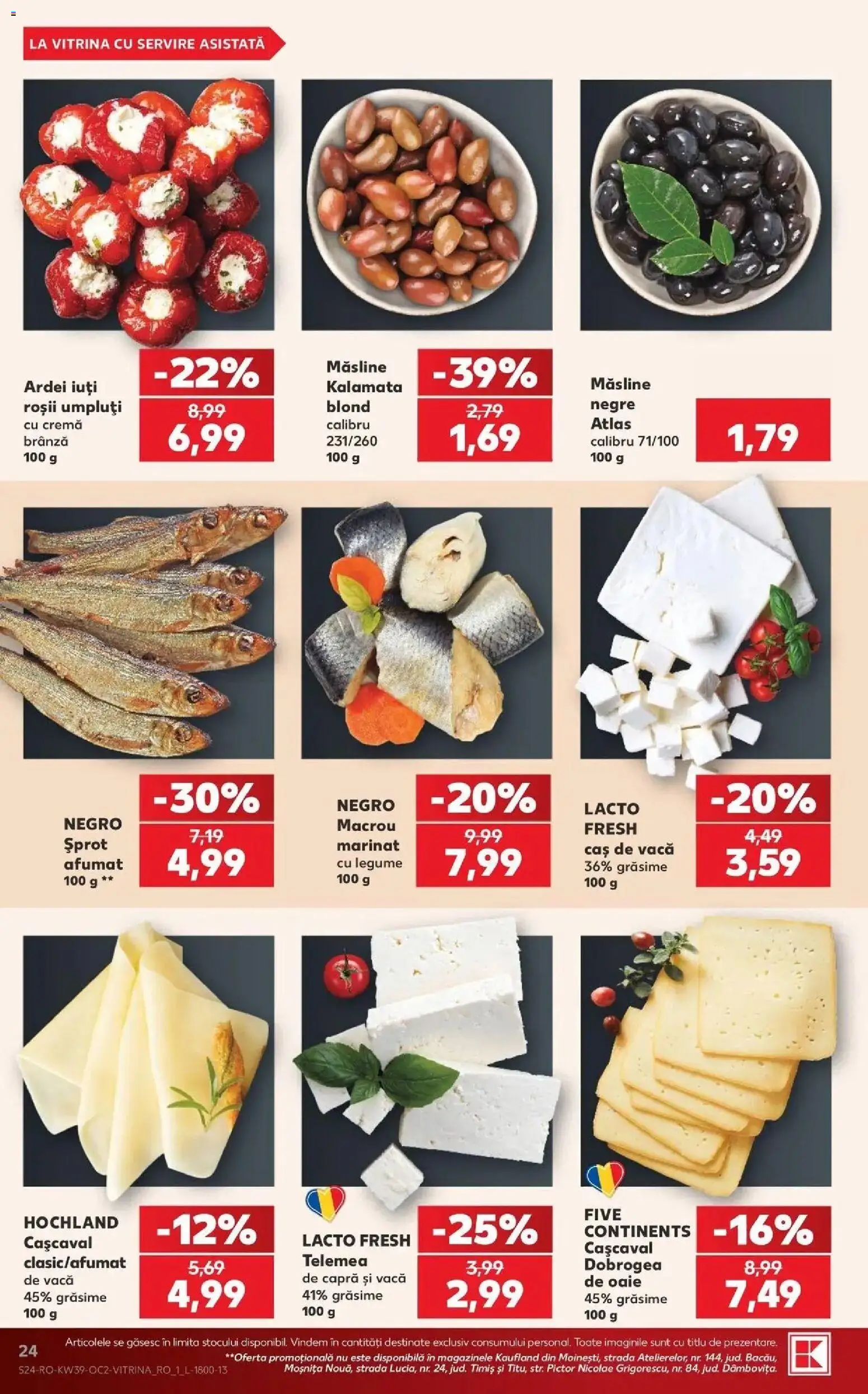 Kaufland Satu Mare 23.09.2026 - Revista si Oferta | Pagină: 24 | Produse: Măsline, Ardei, Macrou, Cremă