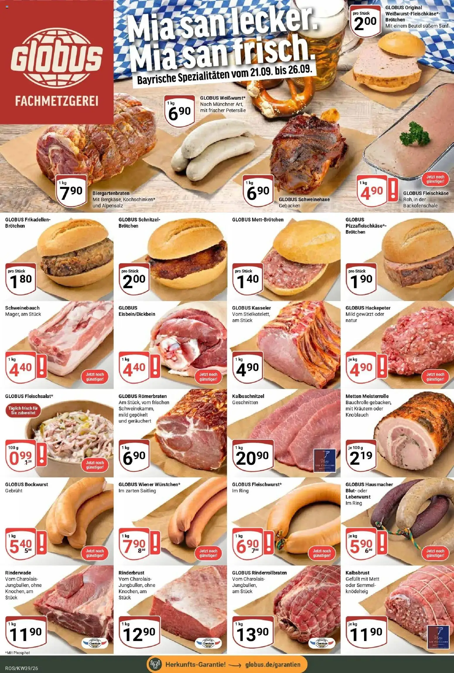 Globus Prospekt Lambrechtshagen (ab 21.09.2026) » Angebote online | Seite: 10 | Produkte: Bockwurst, Schweinebauch, Schnitzel, Petersilie