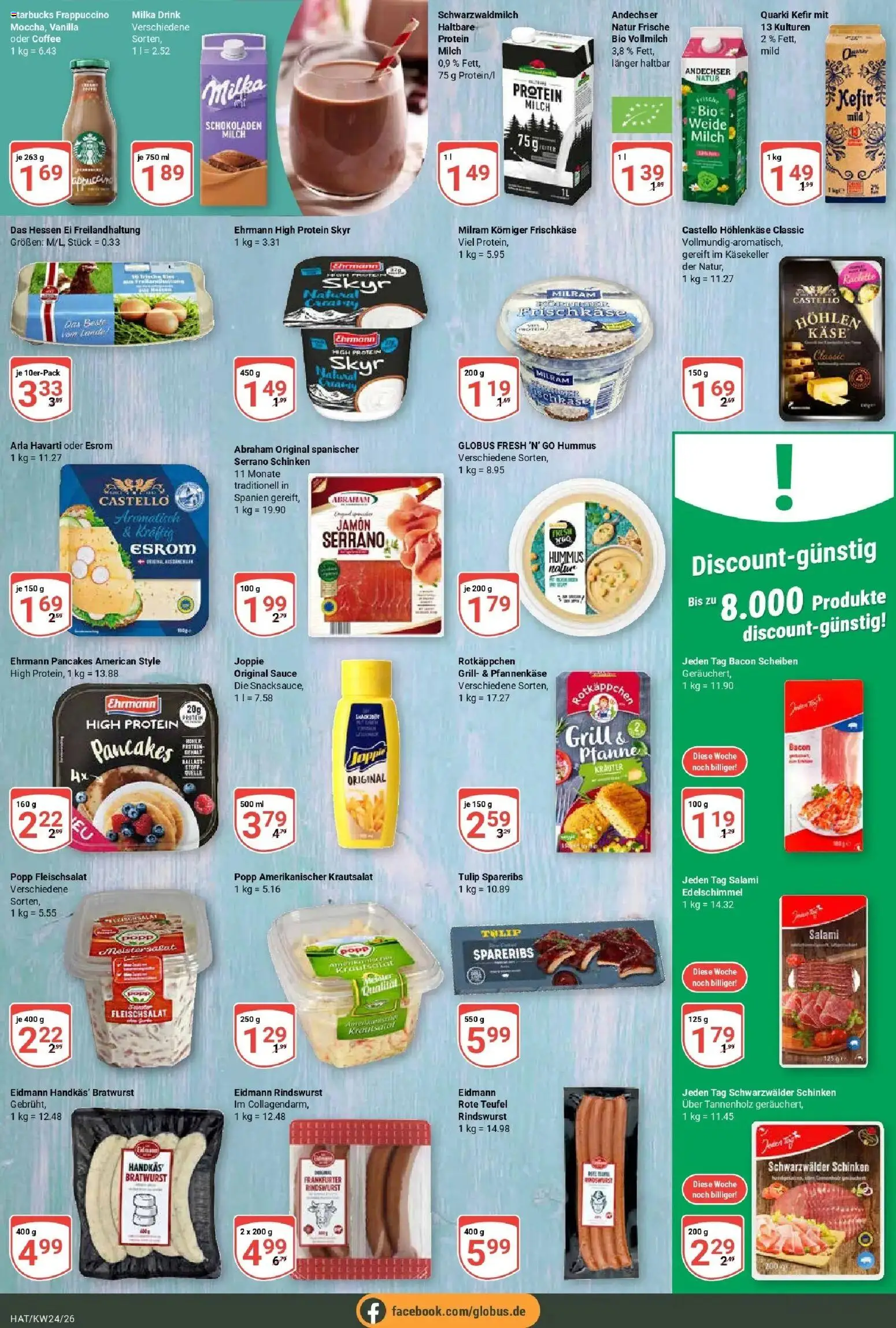 Globus Prospekt Hattersheim – gültig ab 08.06.2026 | Seite: 16 | Produkte: Grill, Kefir, Bratwurst, Serrano schinken