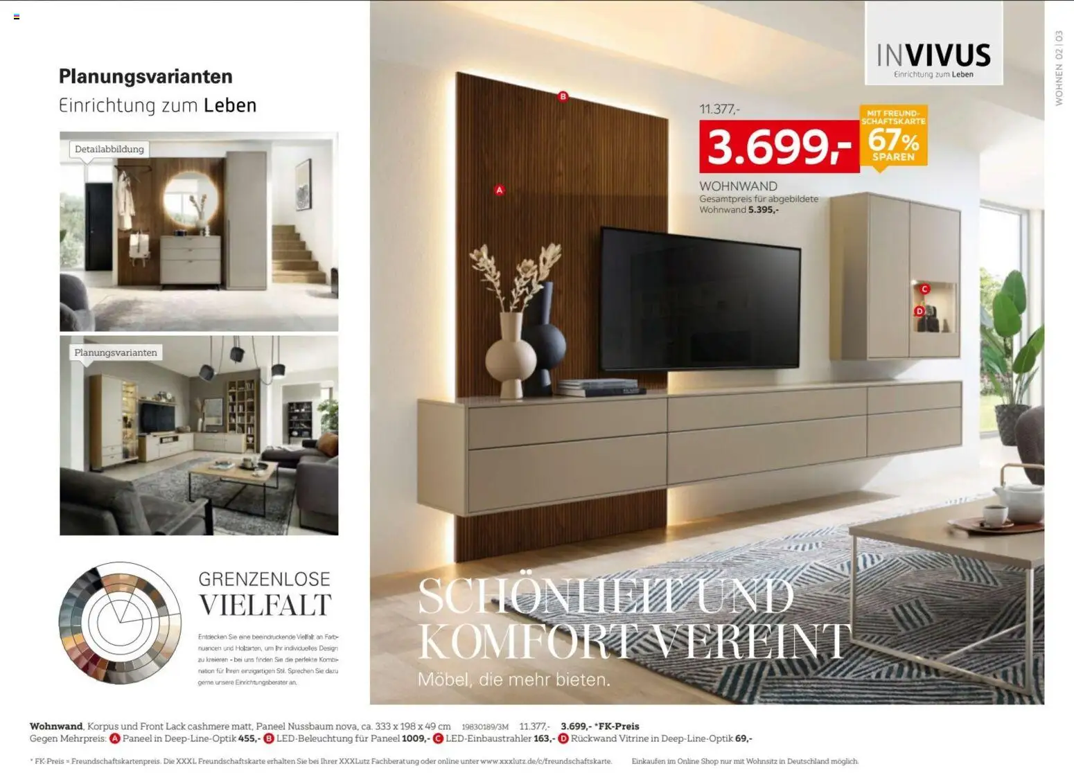 XXXLutz INVIVUS Spezial – gültig ab 29.08.2026 | Seite: 2 | Produkte: Wohnwand, Vitrine