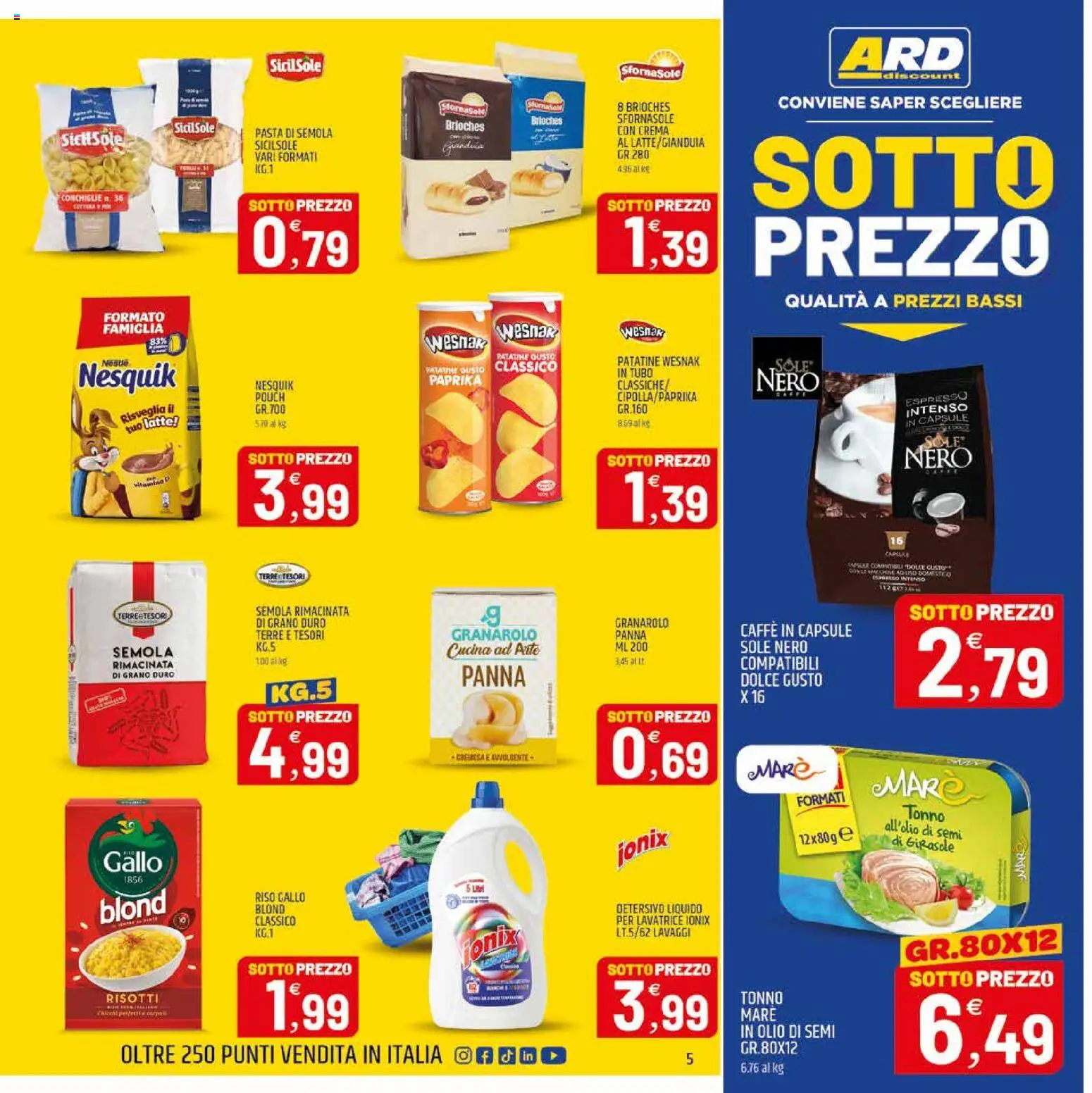 Volantino ARD Discount del 28/09/2026 | Pagina: 5 | Prodotti: Caffè, Olio, Pasta, Semi di girasole