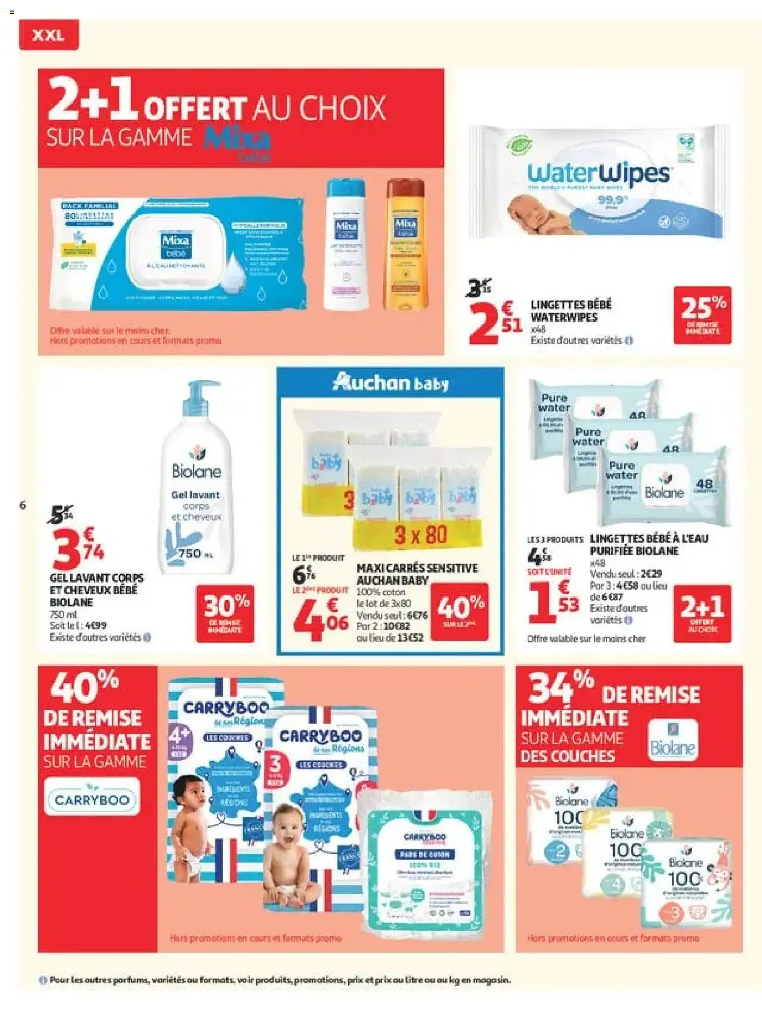 {H1} | Page: 6 | Produits: Body, Biolane, Coton, Couches Carryboo