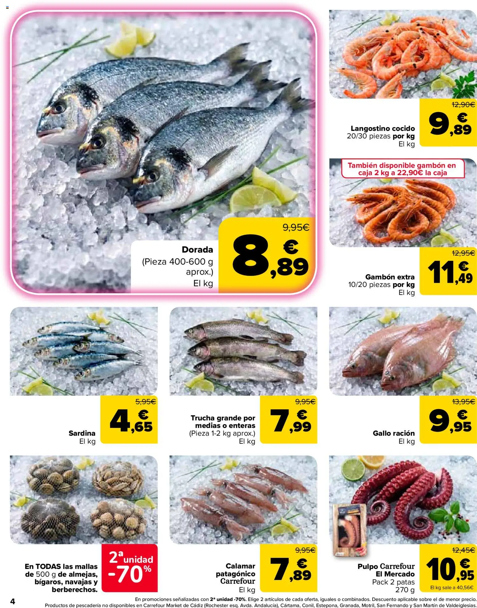 Carrefour Market folleto │ válido desde el 26.05.2026 | Página: 4 | Productos: Medias, Caja, Langostino