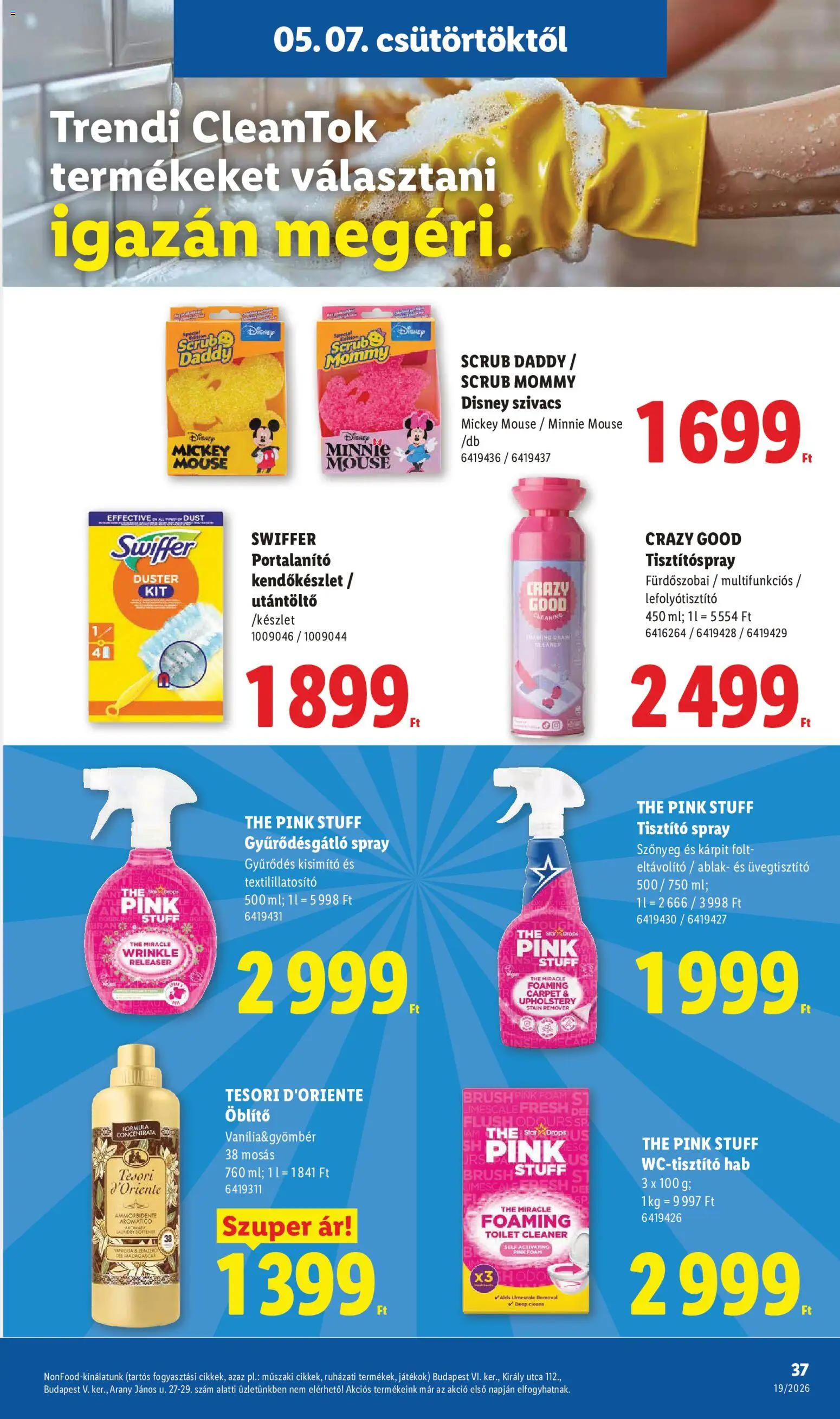 Lidl akciós ujság - amely érvényes a következő dátumtól: 07.05.2026 | Oldal: 37 | Termékek: Játékok, Ablak, Öblítő, Szőnyeg