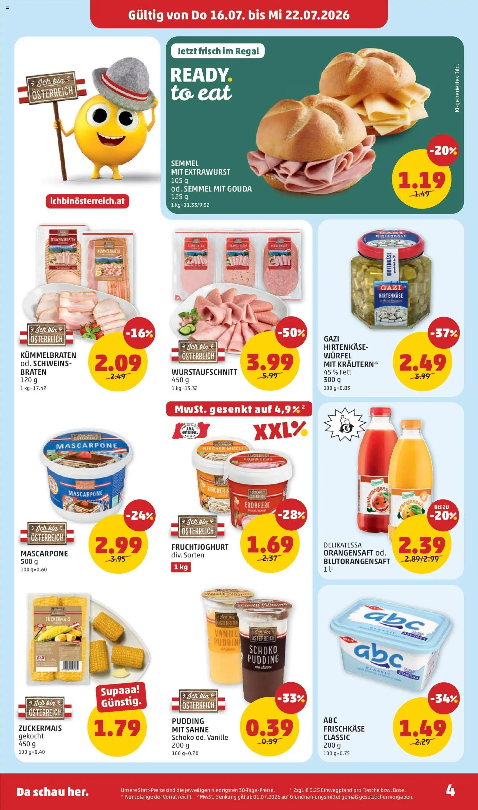 Penny Markt Eröffnung in 7000 Eisenstadt gültig ab 16.07.2026 | Seite: 4 | Produkte: Sahne, Regal