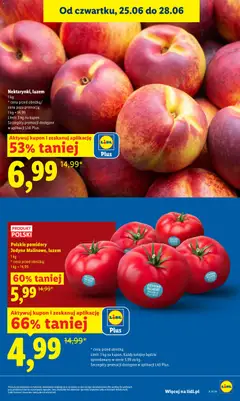 Pogląd oferty "Polskie pomidory Jedynne Malinowe, luzem, Polskie pomidory Jedynne Malinowe, luzem, 1 kg" - ważna od 25.06.2026 | Strona: 11 | Produkty: Pomidory