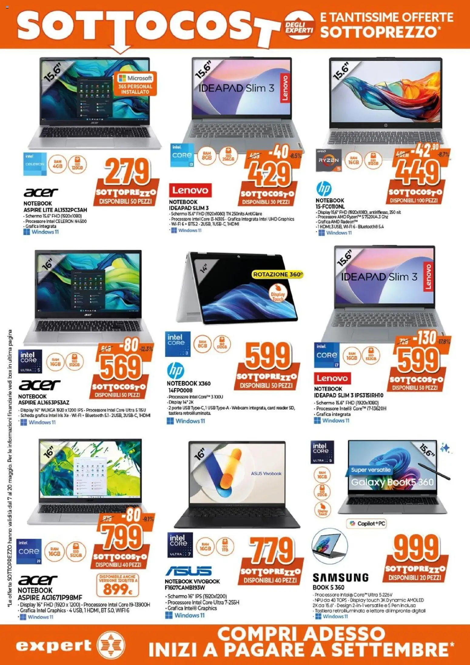 Volantino Expert del 07.05.2026 | Pagina: 12 | Prodotti: Schermo, Webcam, USB, Samsung