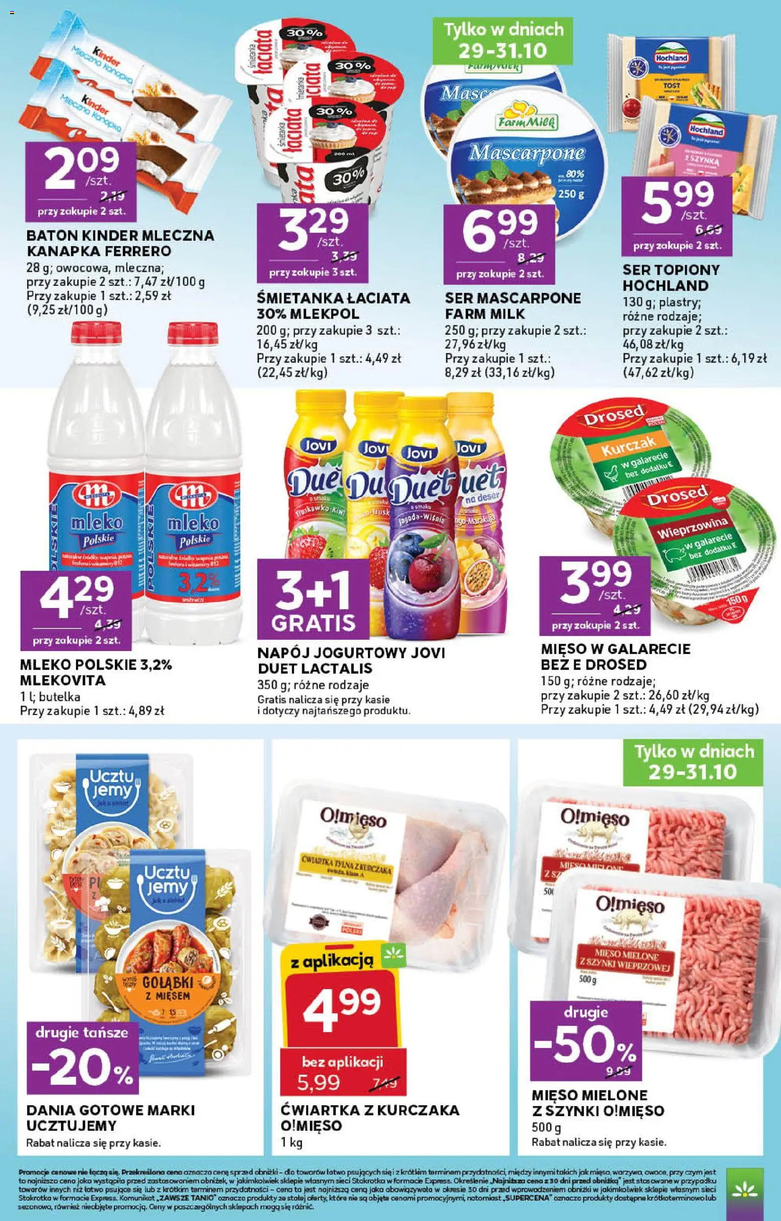 Stokrotka gazetka - Express od 29.10.2026 | Strona: 4 | Produkty: Gołąbki, Mięso mielone z szynki, Stokrotka, Mleczna kanapka