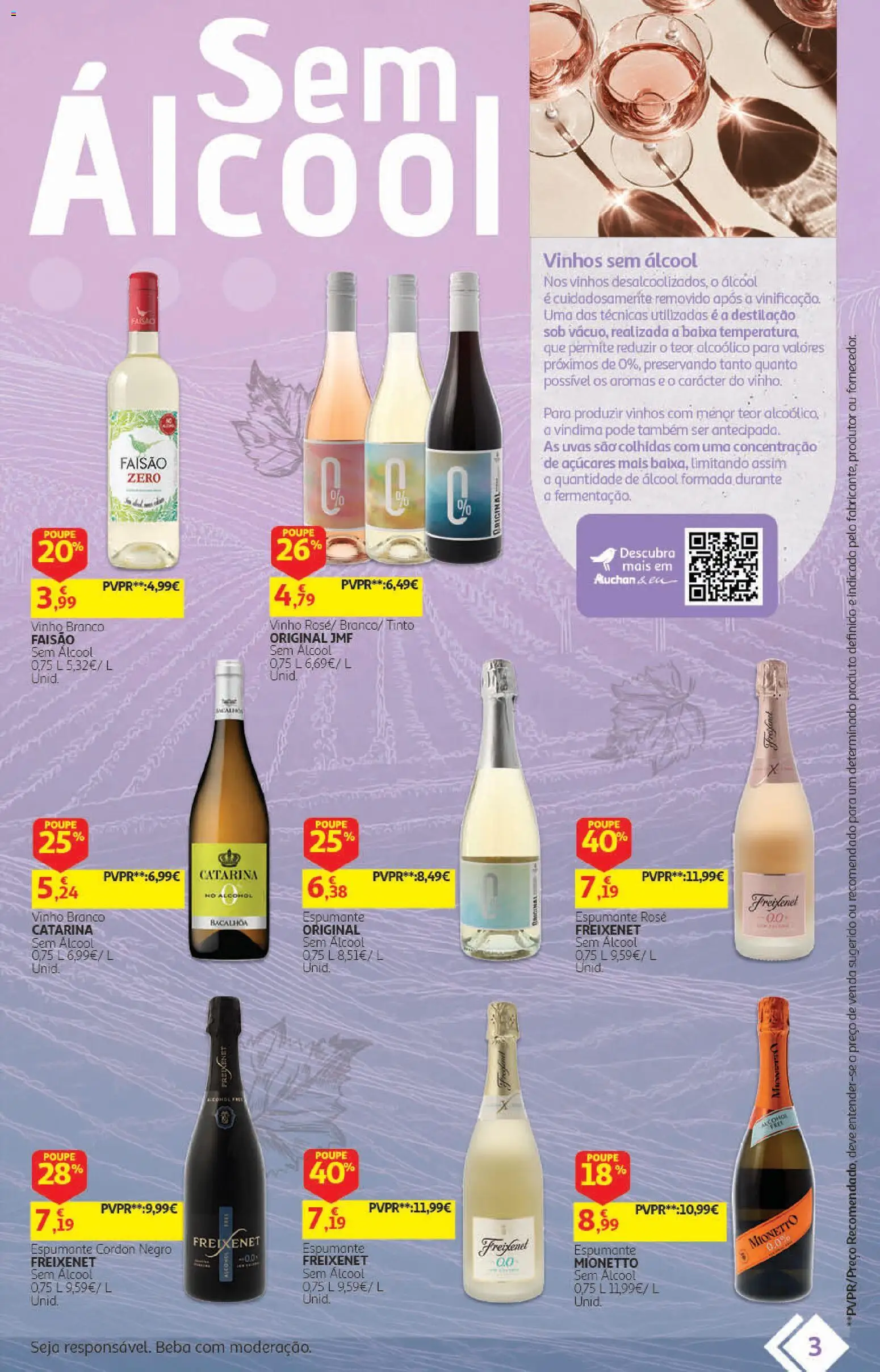 Auchan folheto - Vinhos │ válido de 22/09/2026 | Página: 3 | Produtos: Vinho branco, Espumante, Vinho, Álcool