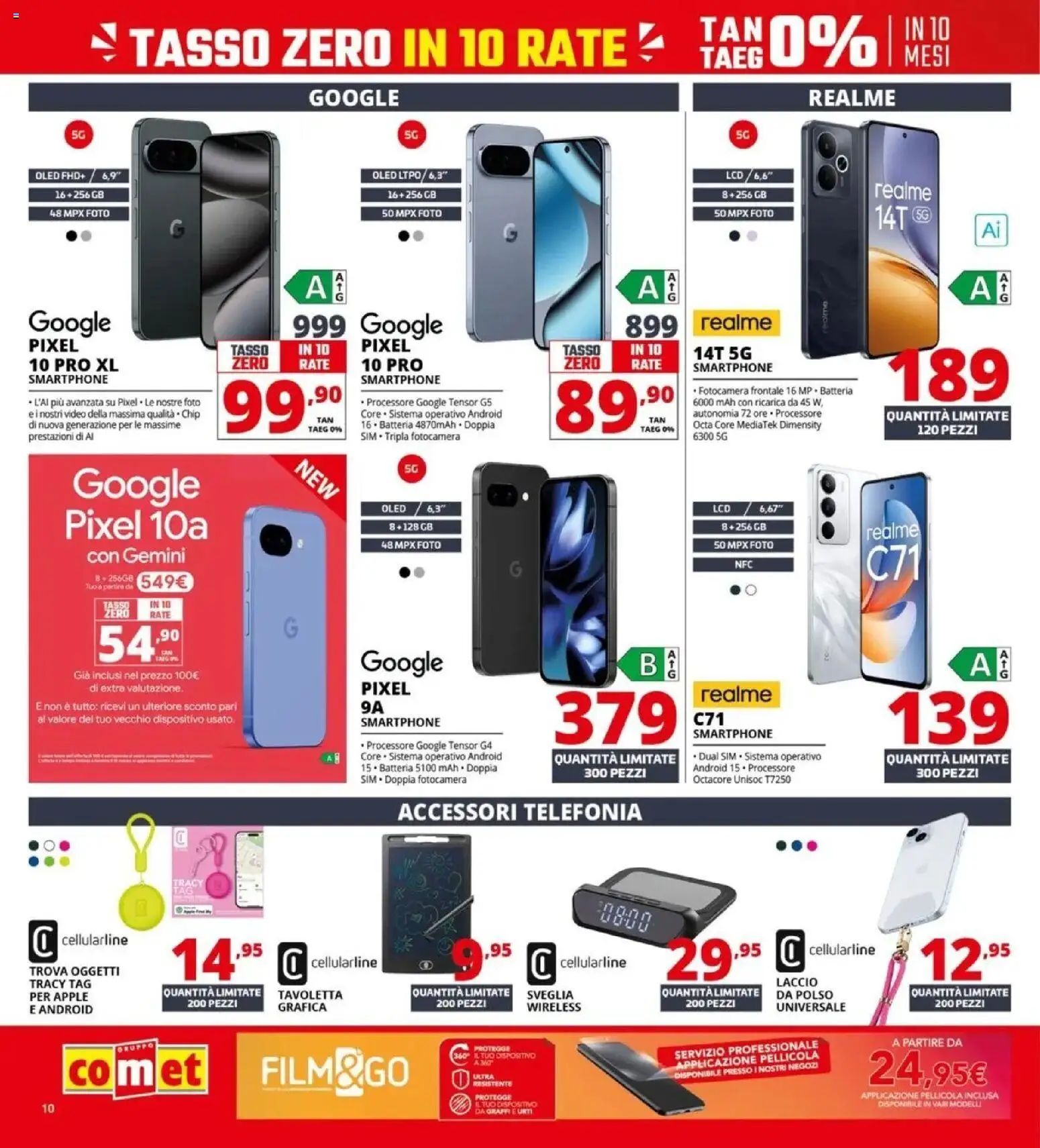 Volantino Comet del 10.04.2026 | Pagina: 10 | Prodotti: Smartphone, Video, Fotocamera, Pellicola