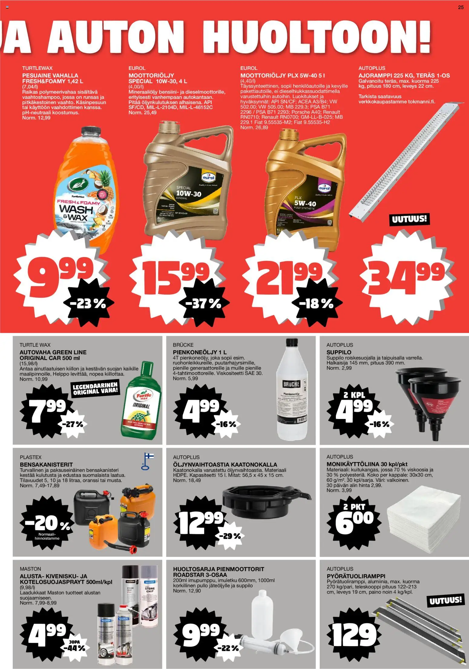 Tokmanni tarjoukset – voimassa 11.05.2026 alkaen | Sivu: 25 | Tuotteet: Shampoo, Moottoriöljy, Pesuaine