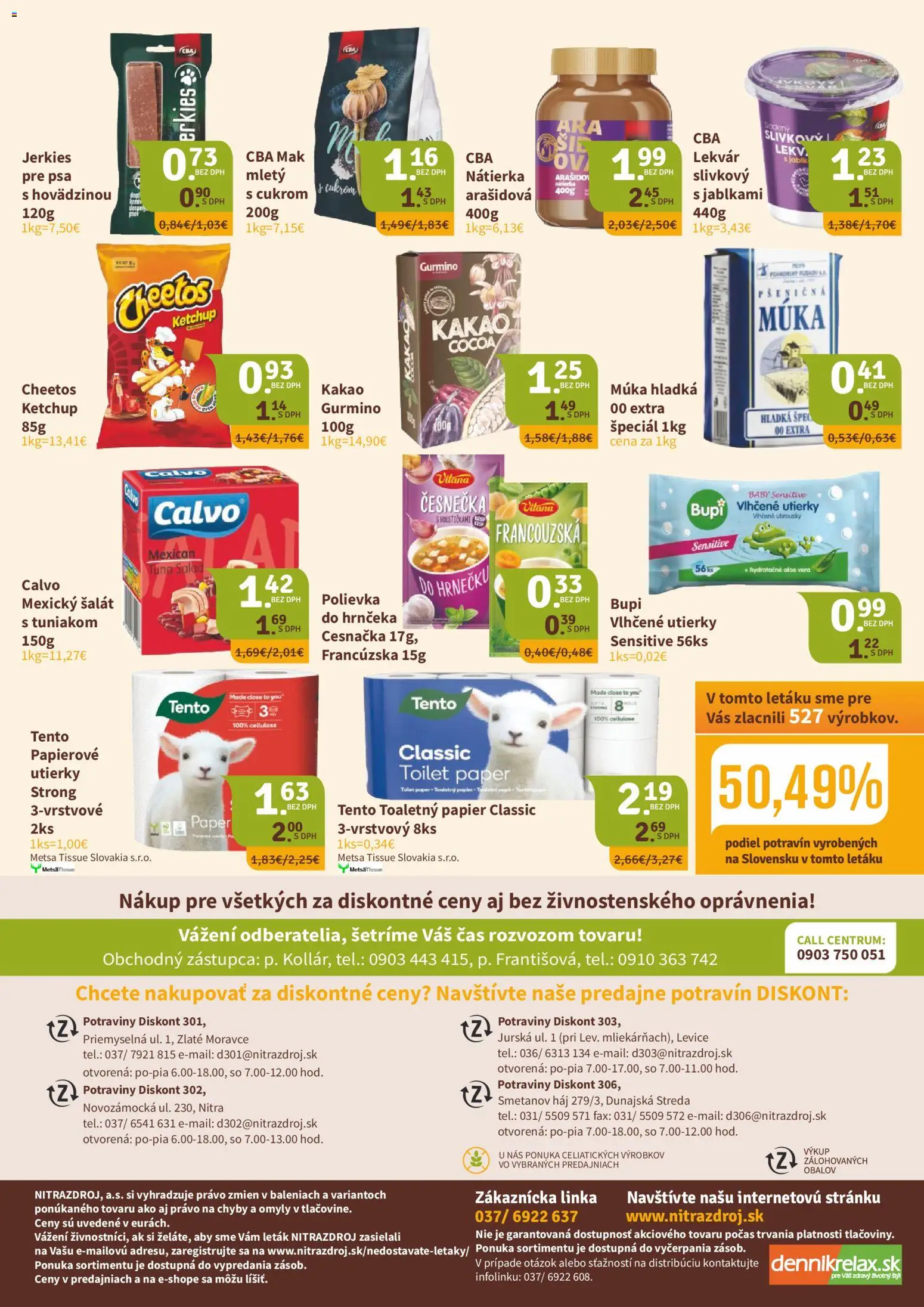Nové Nitrazdroj akcie – leták je platný od 21.08.2026 | Strana: 8 | Produkty: Aloe Vera, Múka, Utierky, Kakao