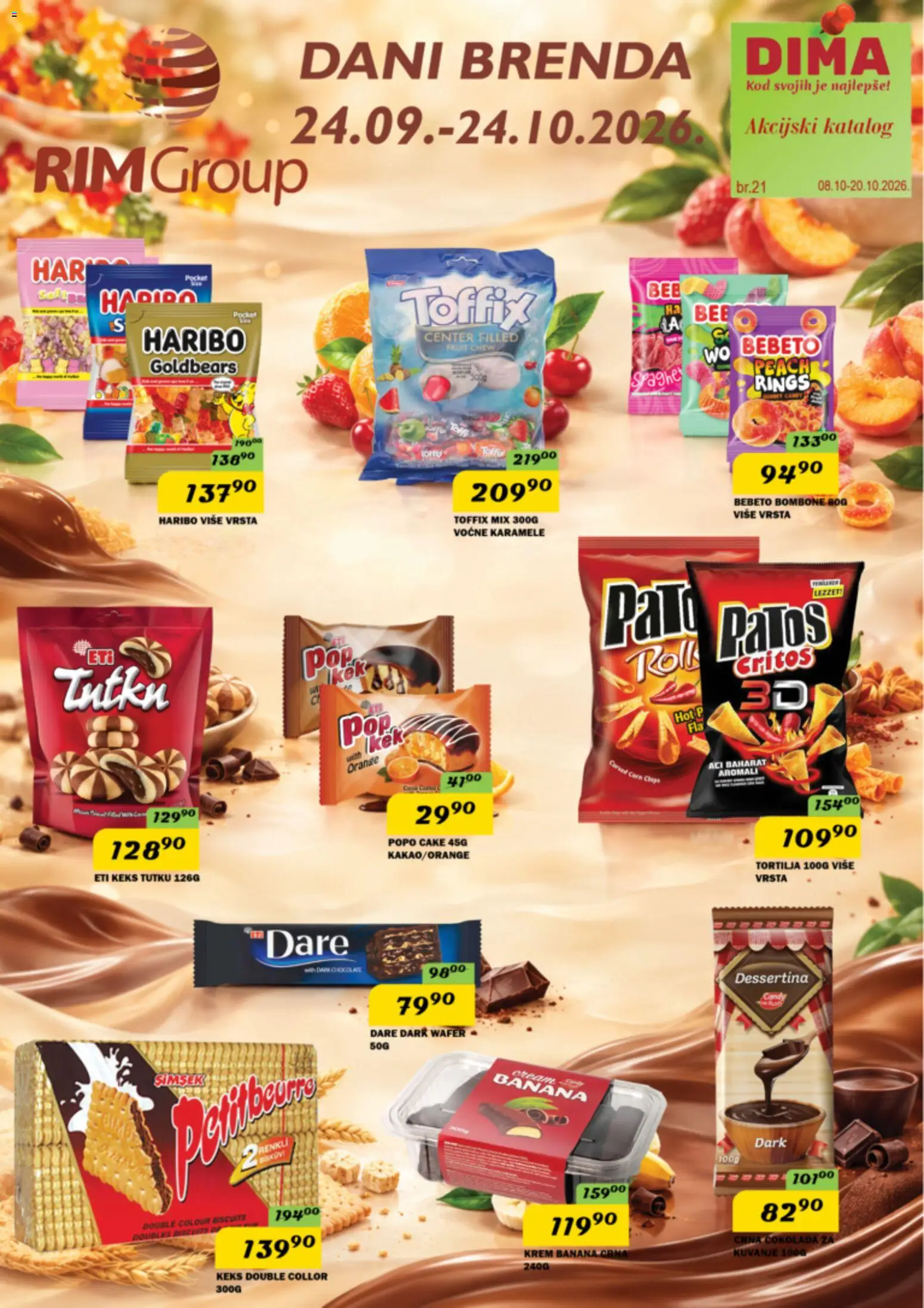 VP Dima katalog - važi od 08.10.2026 | Strana: 1 | Proizvode: Banana, Bombone, Tortilja, Haribo