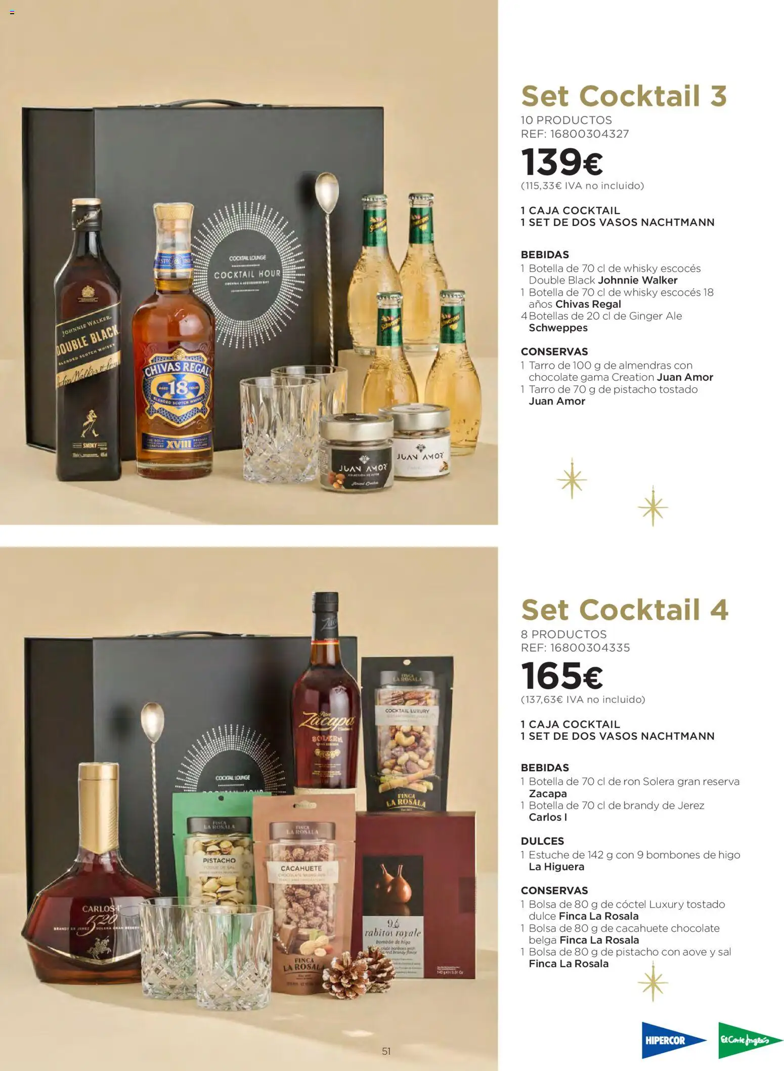 El Corte Inglés Cestas Navidad 2026 │ válido desde el 08/10/2026 | Página: 51 | Productos: Ron, Whisky, Almendras, Caja