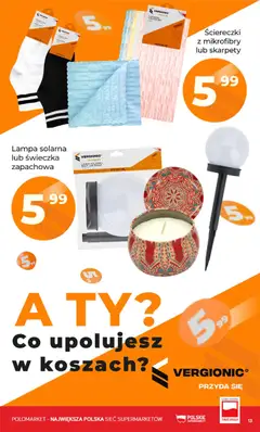 Pogląd oferty "POLOmarket gazetka" - ważna od 23.09.2026 | Strona: 13 | Produkty: Skarpety, Lampa solarna, Ściereczki, Lampa