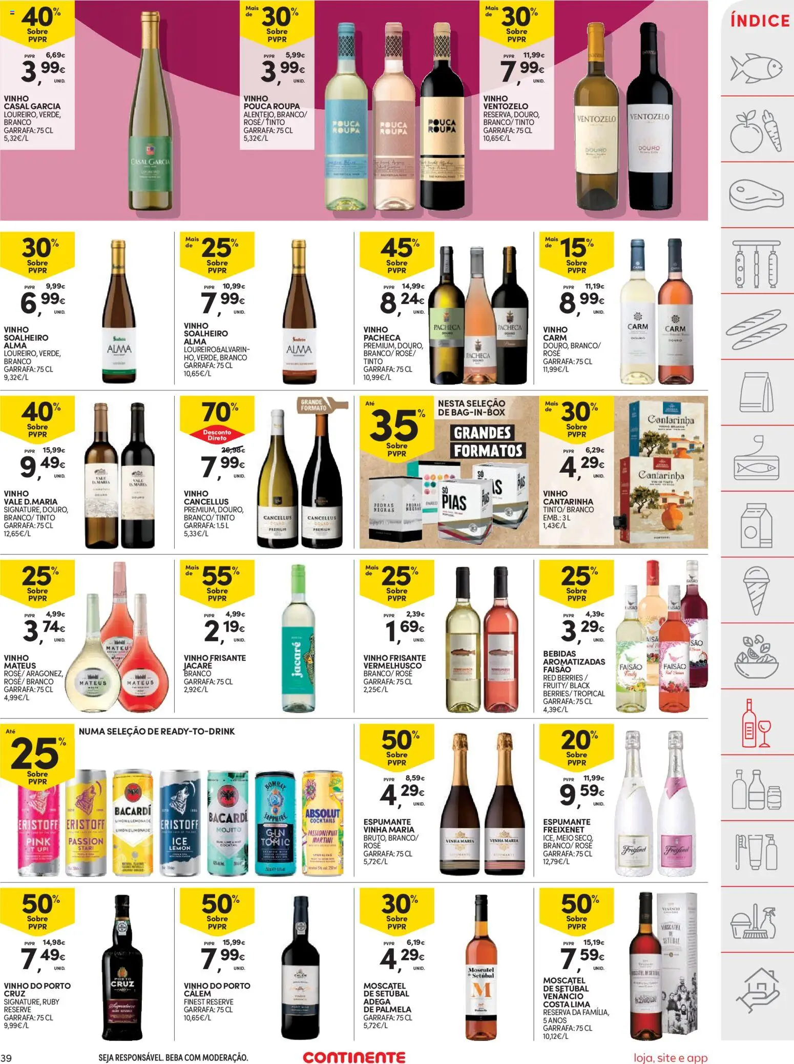 Continente folheto │ válido de 18/08/2026 | Página: 39 | Produtos: Martini, Vinho do Porto, Vinho, Lima