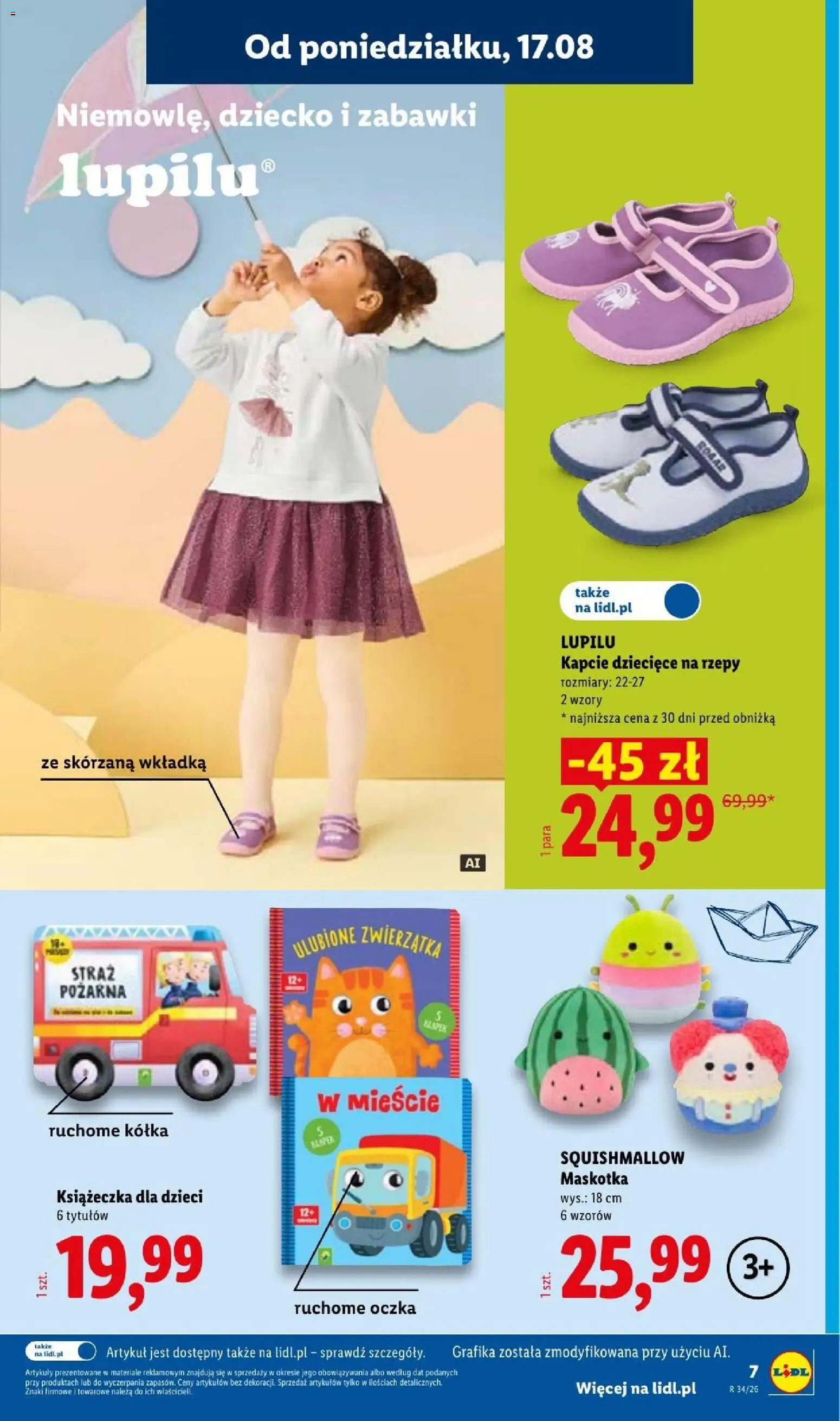 Lidl gazetka od 17.08.2026 | Strona: 7 | Produkty: Zabawki, Kapcie