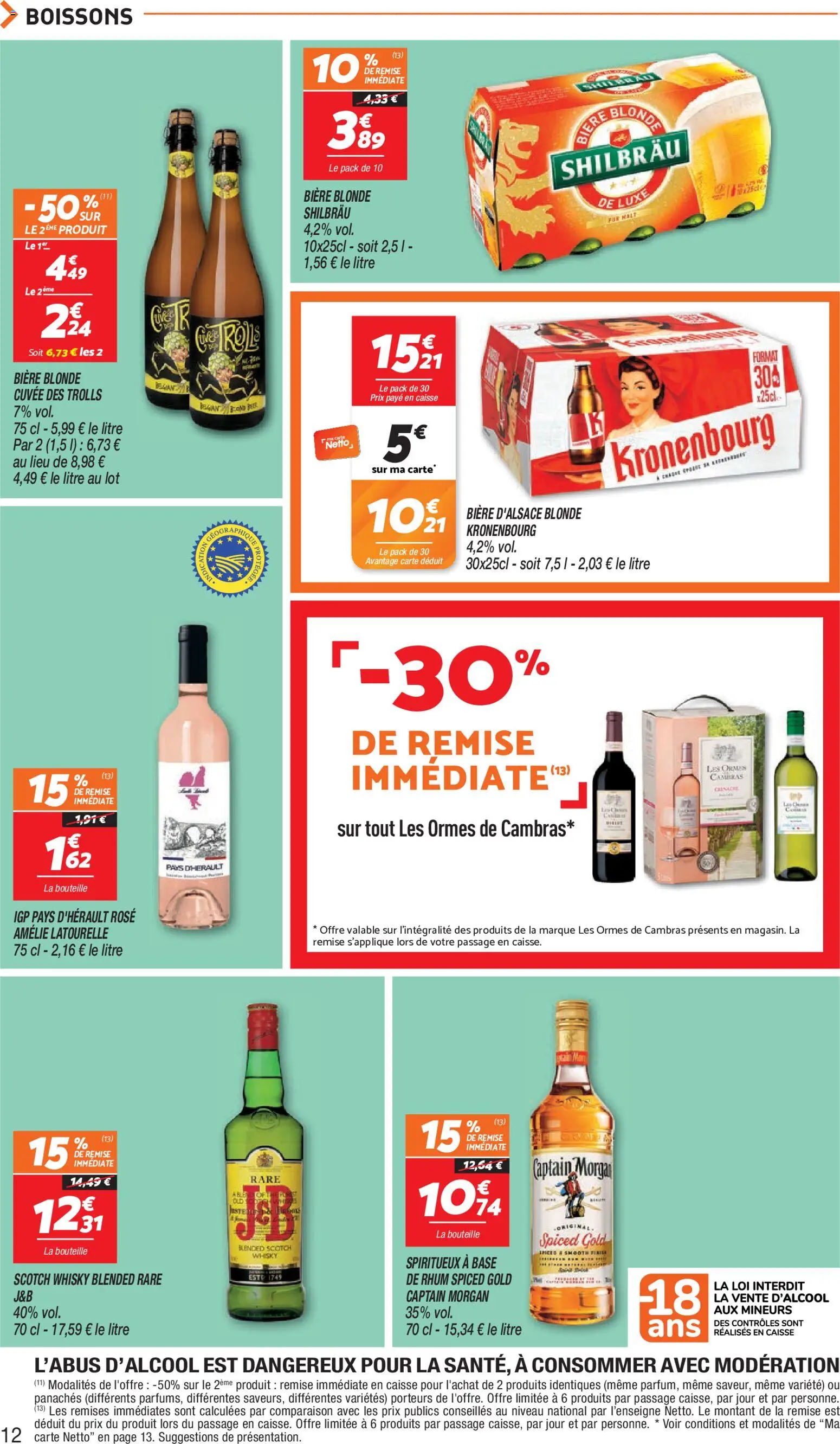{H1} | Page: 12 | Produits: Boissons, Rhum, Captain Morgan, Bouteille