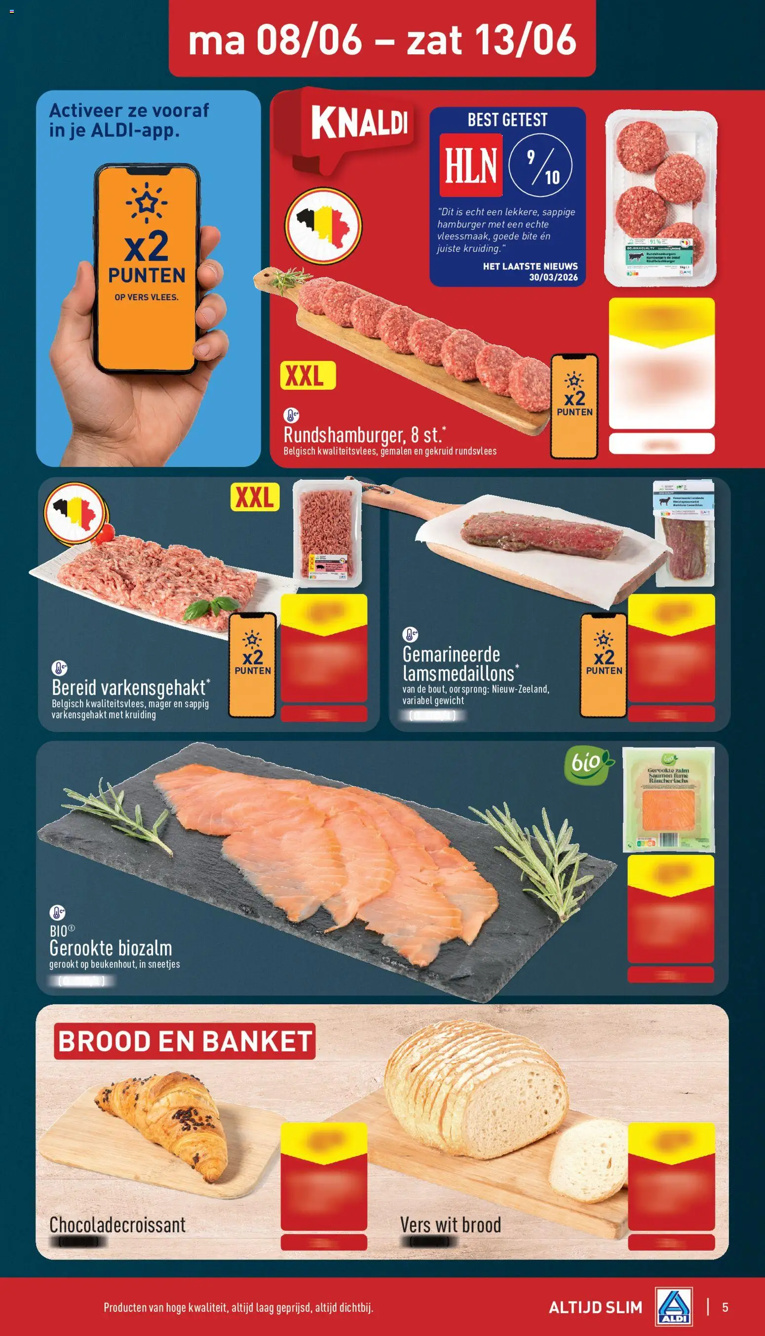 {H1} | Pagina: 5 | Producten: Zalm, Gewicht, Wit brood, Brood