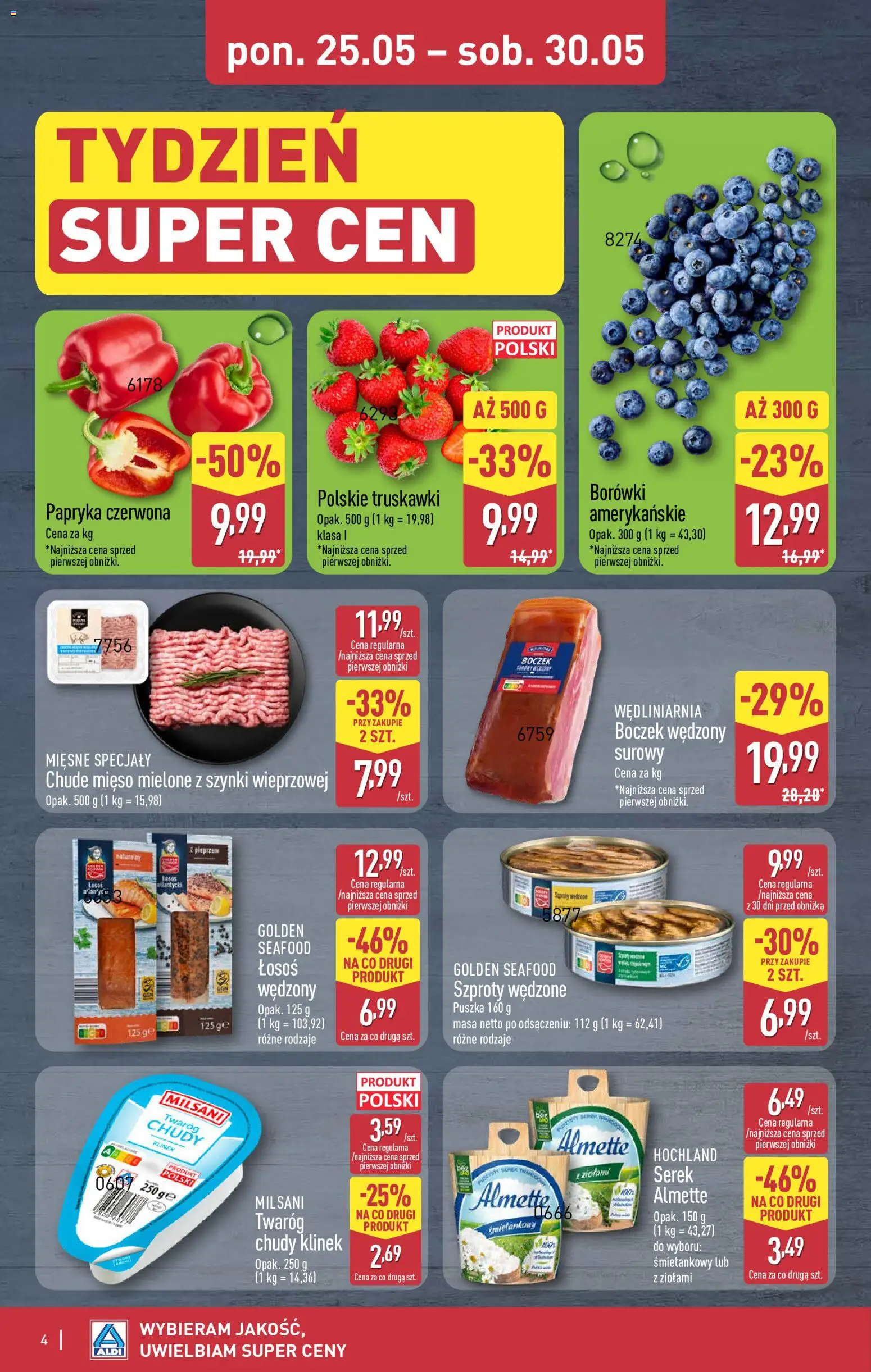 Aldi Polsko leták - Artykuły przemysłowe i tekstylia od 28.05.2026 | Strana: 4 | Produkty: Losos, Chůdy