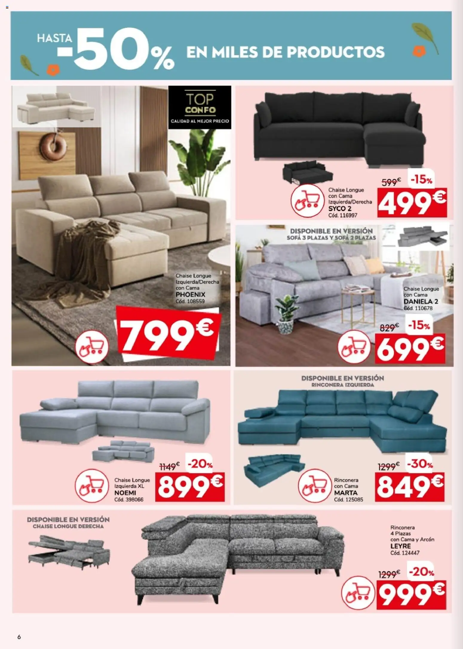 Conforama folleto │ válido desde el 26.03.2026 | Página: 6 | Productos: Cama, Sofá