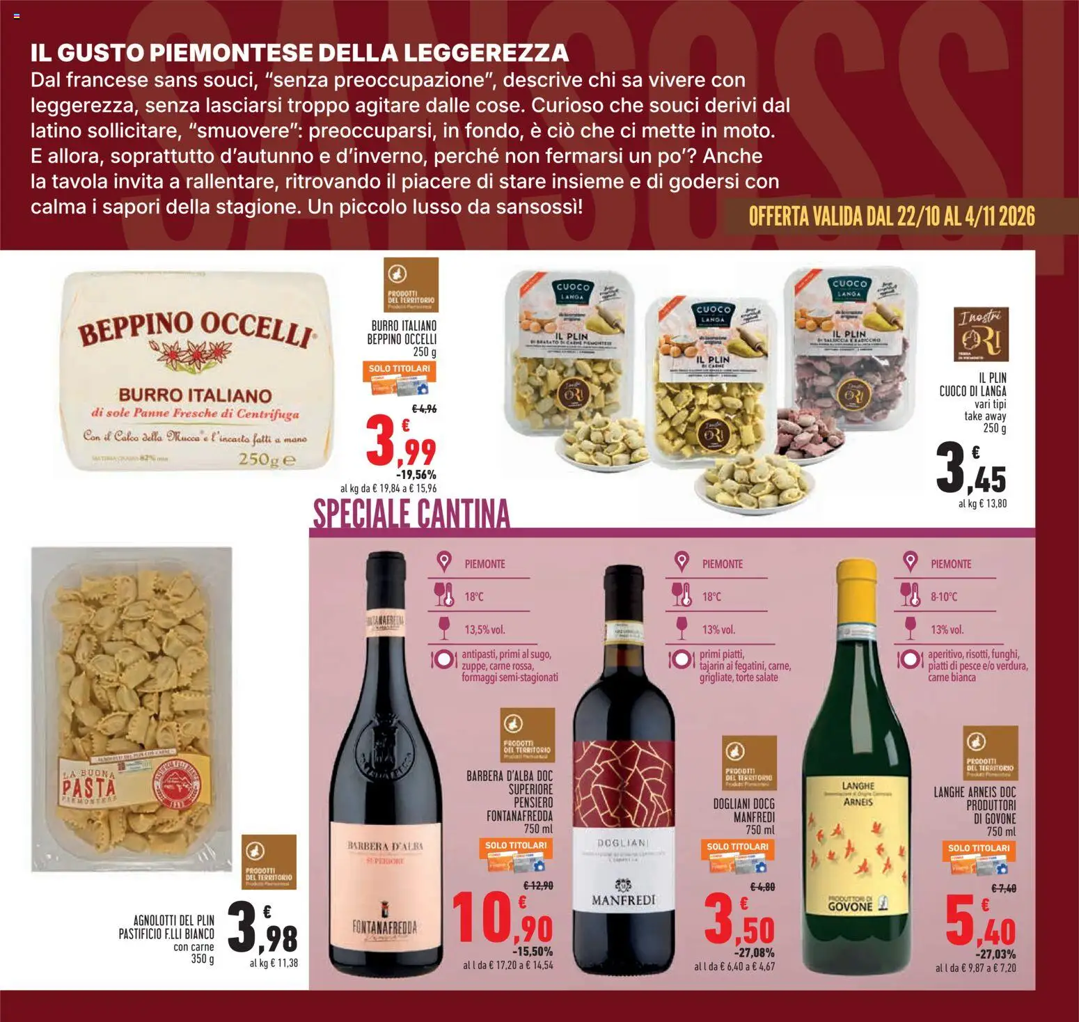Volantino Conad del 22/10/2026 | Pagina: 9 | Prodotti: Pesce, Centrifuga, Salsiccia, Burro