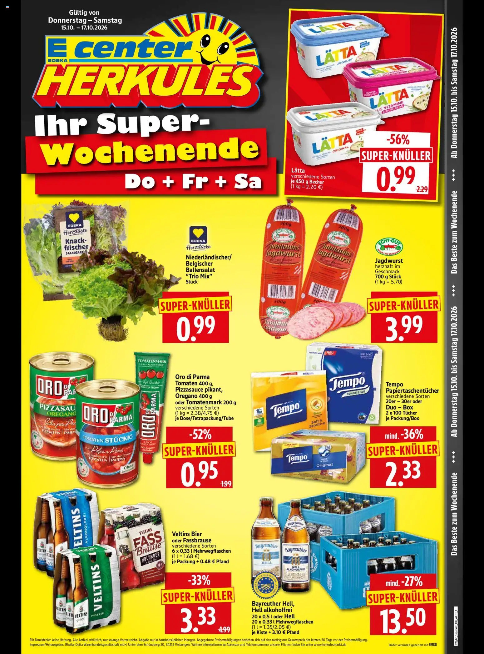 HERKULES Sonderbeilage – gültig ab 15.10.2026 | Seite: 1 | Produkte: Box, Tomaten, Tempo, Lätta