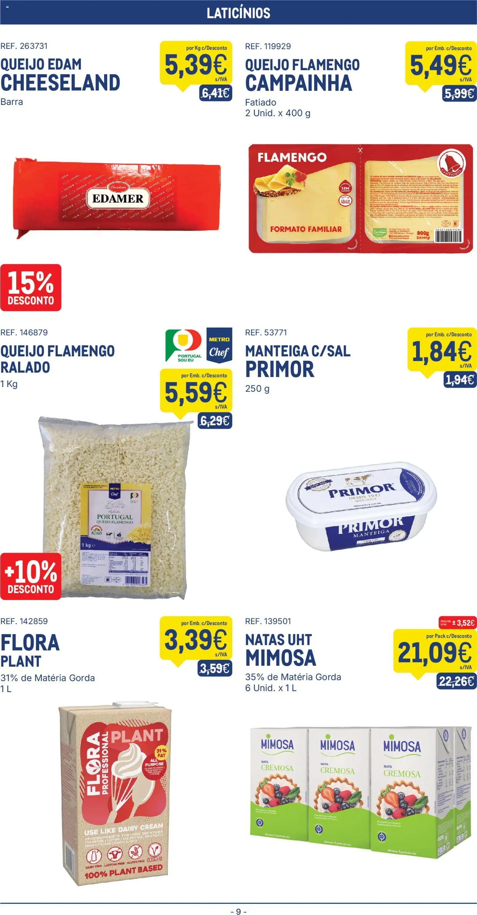 Makro folheto │ válido de 21.04.2026 | Página: 9 | Produtos: Campainha, Sal, Manteiga, Natas